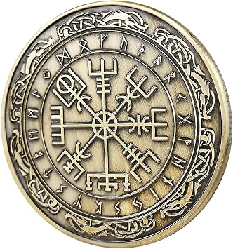 Viking Vegvisir Challenge Coin Viking Compass Coin Nordic Mythology Coin