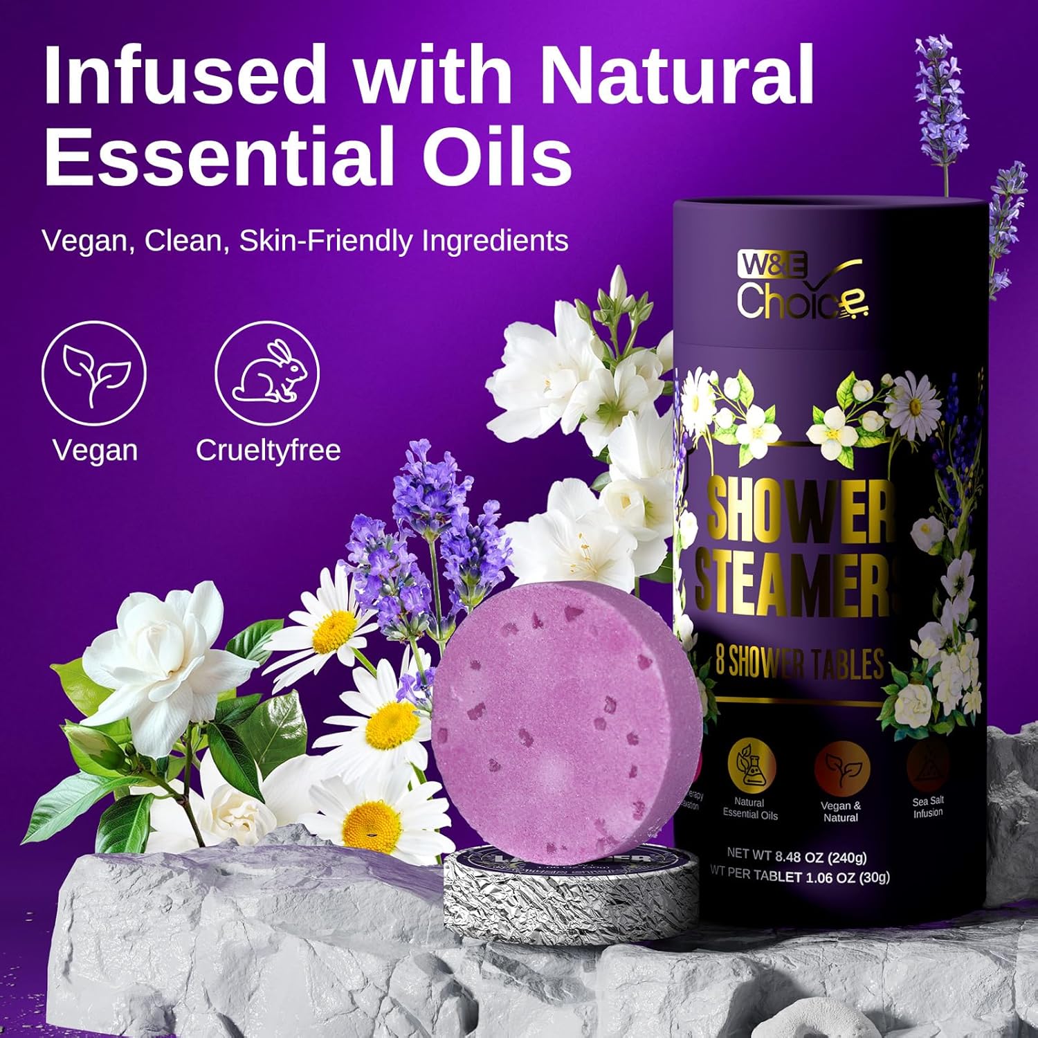 Shower Steamers Aromatherapy - Shower Bombs with Natural Essential Oils for Daily Relaxation & Stress Relief, Birthday Gifts for Women, Mom, Teen 8 Pack - Image 3