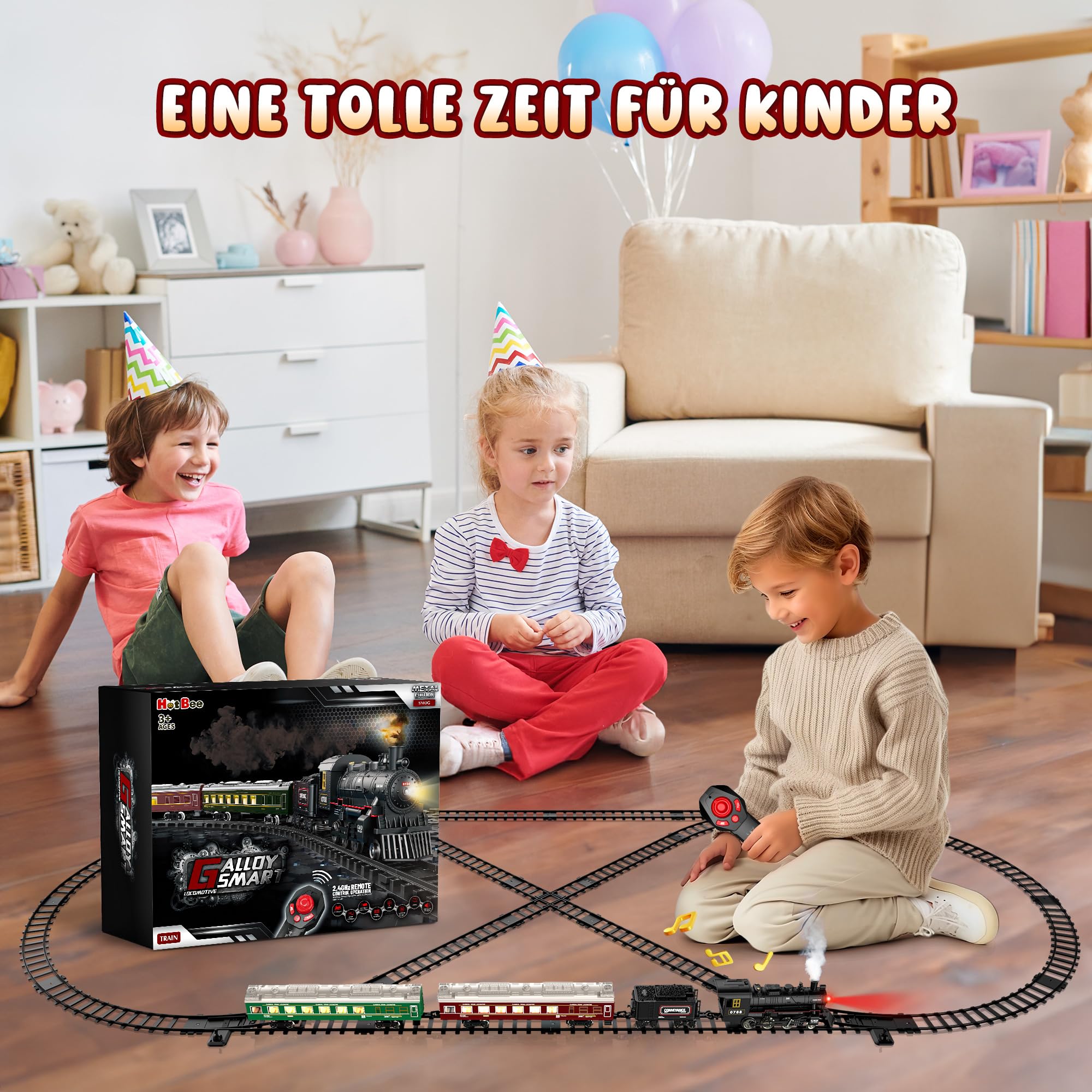 Hot Bee Set De Tren Navideño para Debajo del árbol, Sets De Trenes Recargables De Aleación, Vía De Tren De Juguete, Juguete para Niños, Regalo para Adultos, Niños Y Hombres