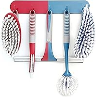 Vista 8 de Set de cepillos de limpieza de 3 piezas - Cepillo de limpieza para ducha con mango ergonómico y cerdas duraderas - Cepillo limpiador de lechada