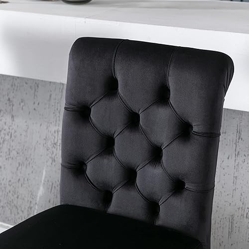 Miniatura 5 de chairus Juego de 2 taburetes de bar de altura de mostrador, modernos de mediados de siglo, de 26 pulgadas, con botón tuteado en la espalda, cómodos