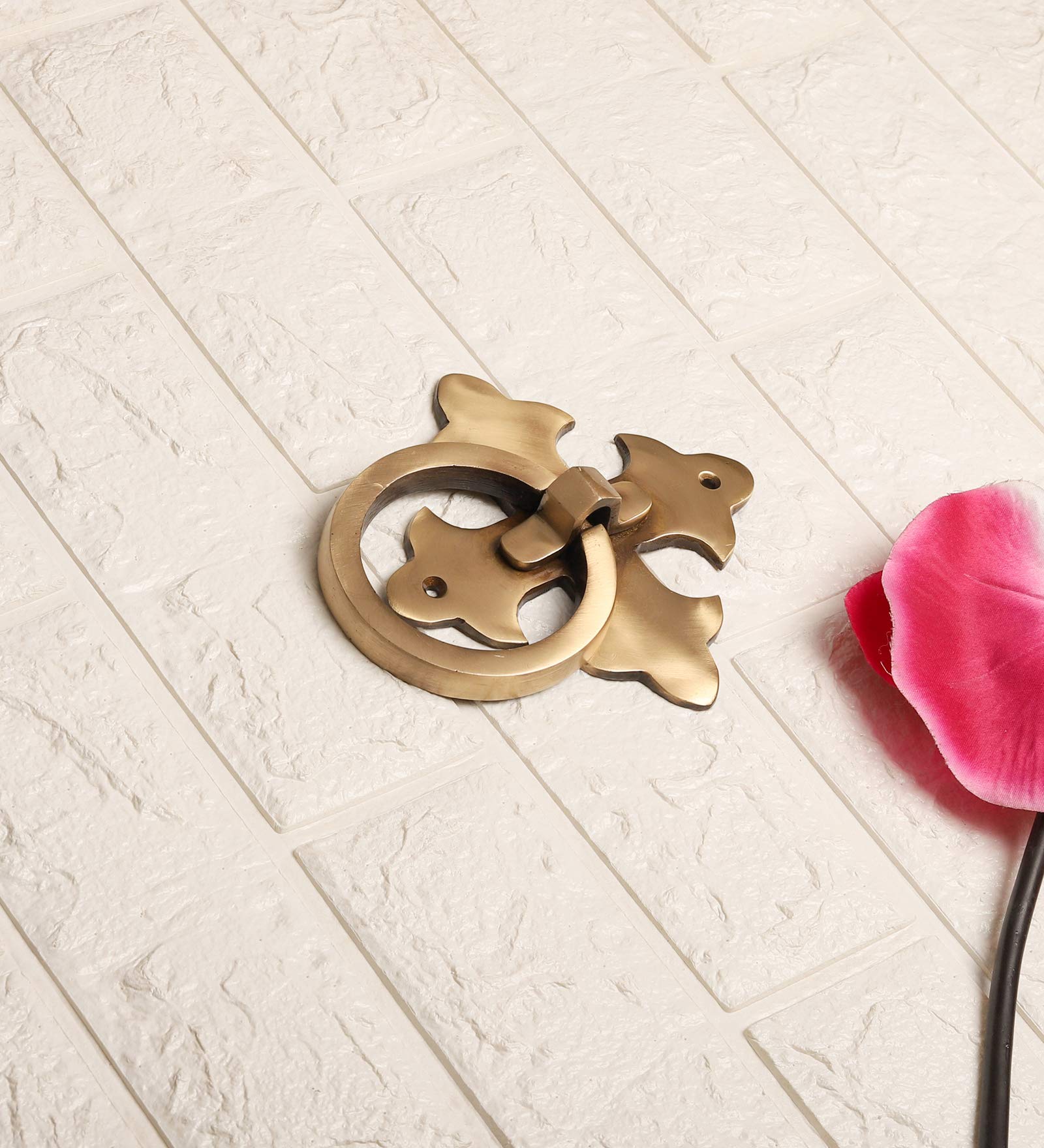 Two Moustaches Roman Design Brass Door Knocker, Door Knockers for Main Door, Door Accessories, Standard; Antique Brown 2