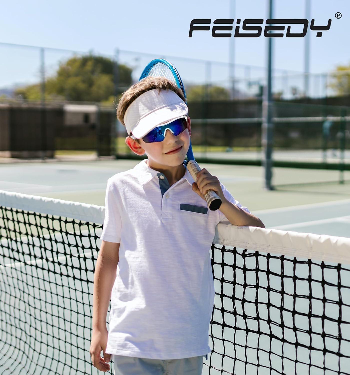 FEISEDY Kids Teens Baseball Polarized Sunglasses Sports TR90 Frame Boys Girls Cycling B2454