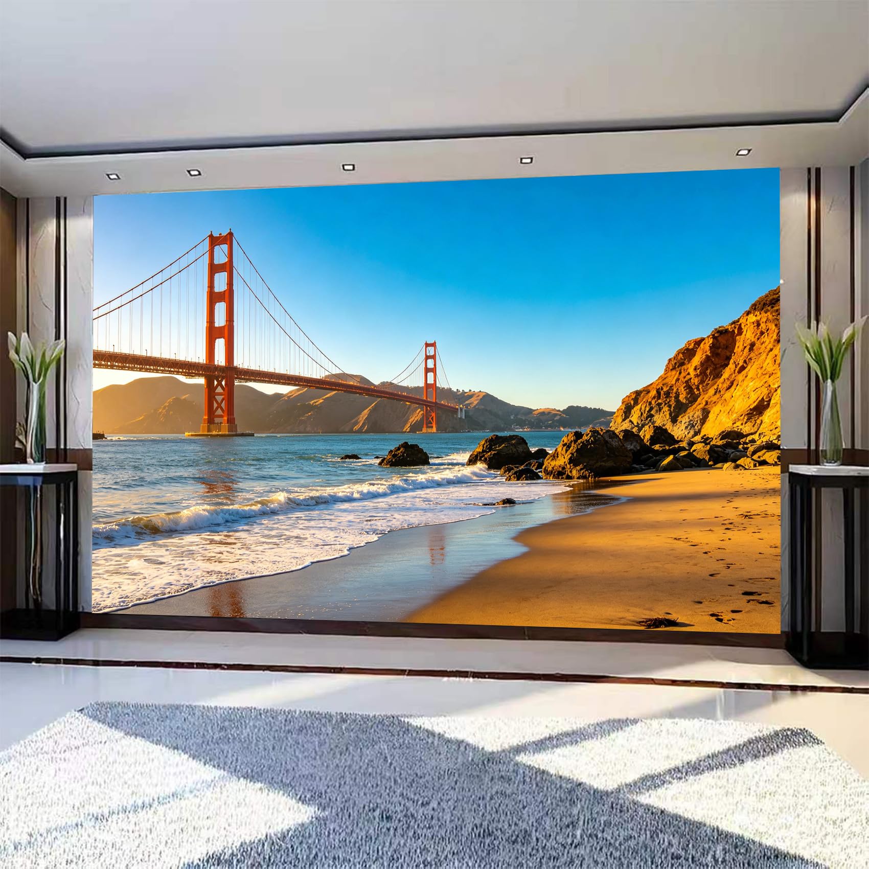 Papier peint panoramique 3D Golden Gate fresque murale 400x280