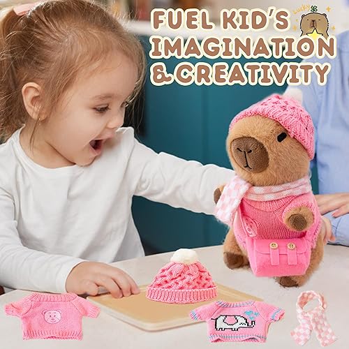 Miniatura 89 de Capybara - Peluche con sombrero de fresa, peluche de Capybara, lindo juguete de peluche para decoraciones de cumpleaños para niñas y niños