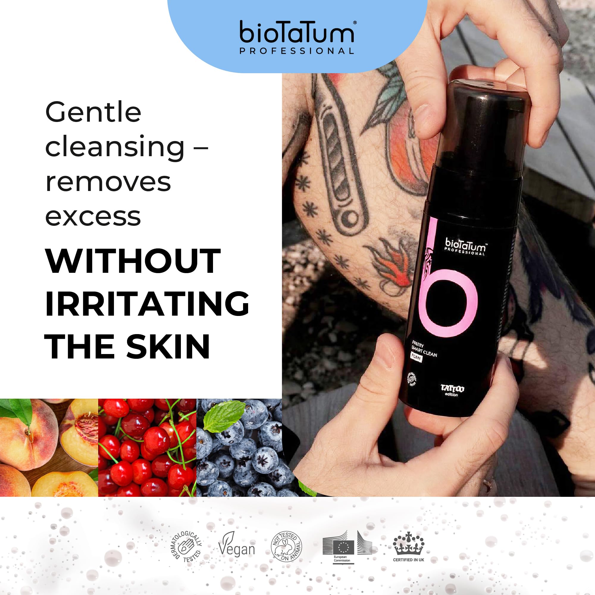 bioTaTum Tattoo Aftercare Foam Cleanser, Cleansing Foam, Soap Tattoo Wash, Professional Tattoo Cleaning Wash, Tattoo Cleaning - Image 4