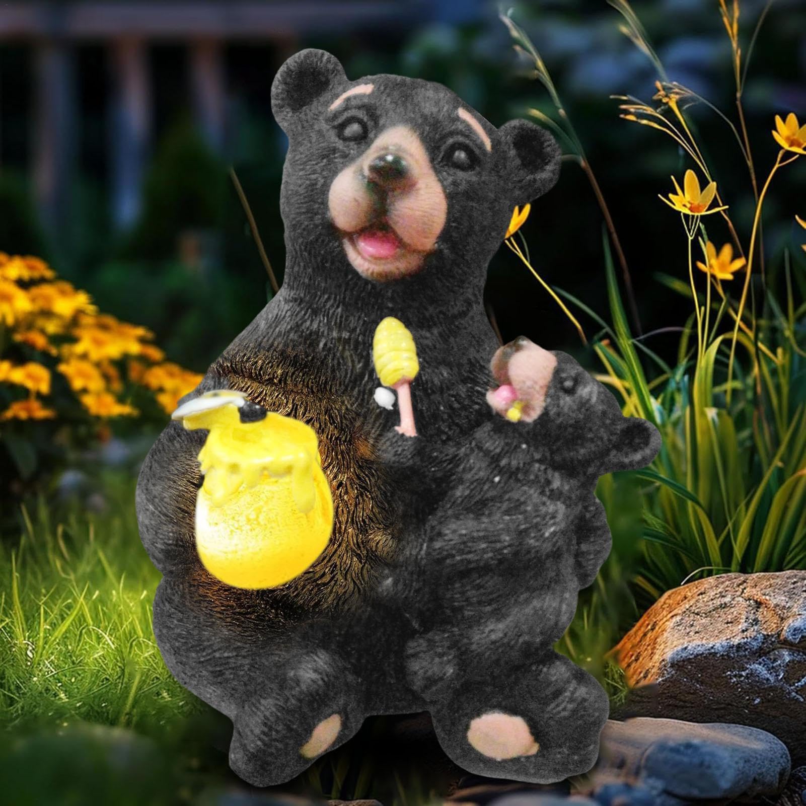 Amazon.co.jp: ソーラー ガーデン スタチュー 愛するクマ、クマの