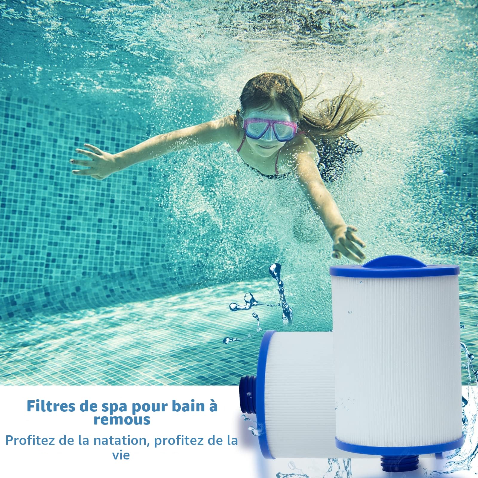 Lot de 2 filtres de spa, filtre Pww50 compatible avec le filtre de Spa, remplace pour Unicel 6CH-940, Filbur FC-0359, pour Waterway Plastics 817-0050