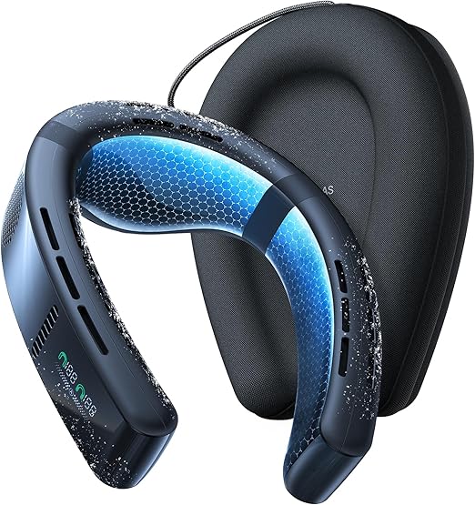 TORRAS 2025 Top Al Neck Fan Air Conditioner Coolify Cyber, Portable Neck Fans that Blow Cold Air【No.1 Coolest & Max Cooling Area】 Personal Smart AC Rechargeable for Outdoor/Indoor. Gifts for Dad/Mom