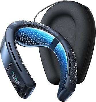 TORRAS 2025 Top Al Neck Fan Air Conditioner Coolify Cyber, Portable Neck Fans that Blow Cold Air【No.1 Coolest & Max Cooling Area】 Personal Smart AC Rechargeable for Outdoor/Indoor. Gifts for Dad/Mom