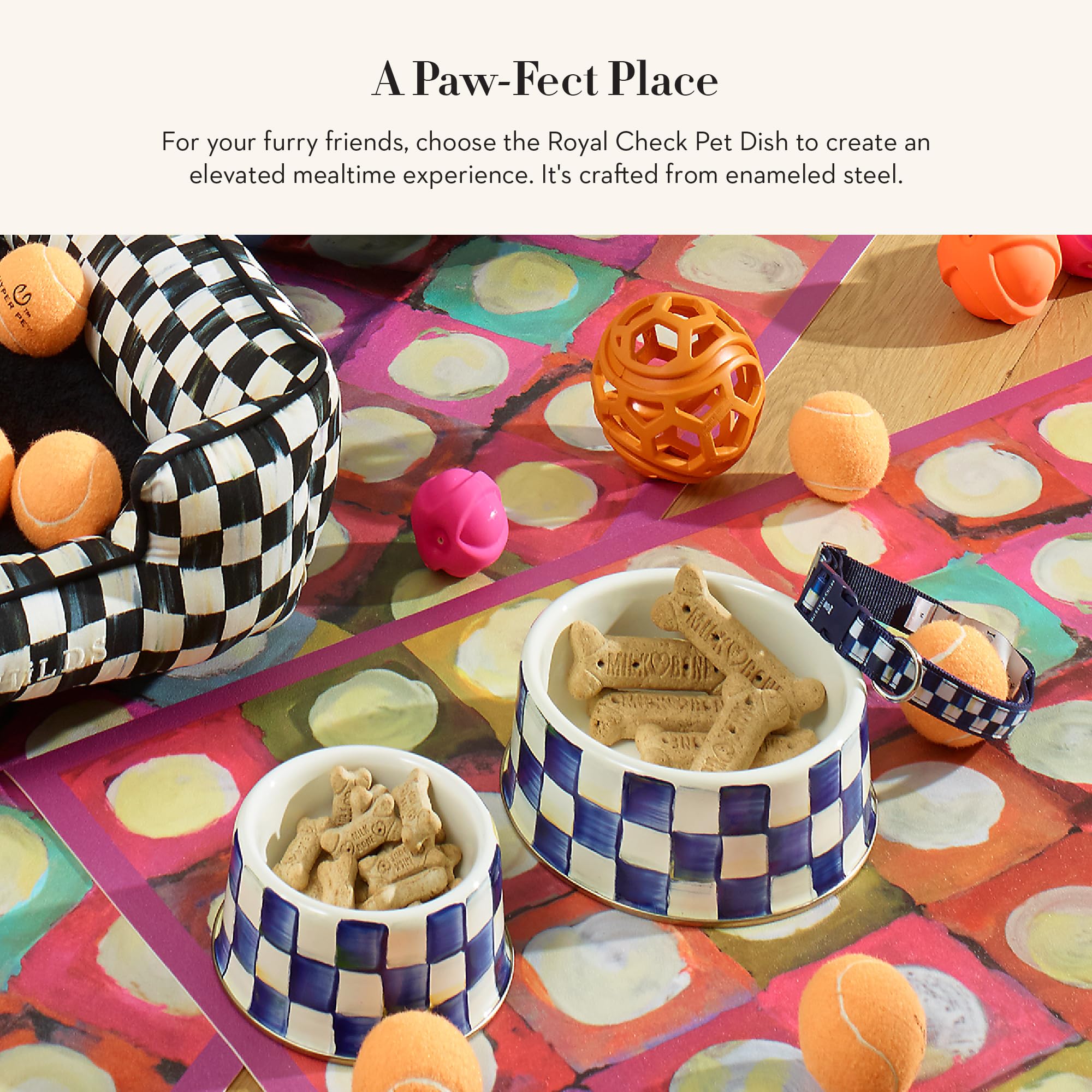 Pet Supplies : MACKENZIE-CHILDS Pet Bowl, Cute Cat and Dog
