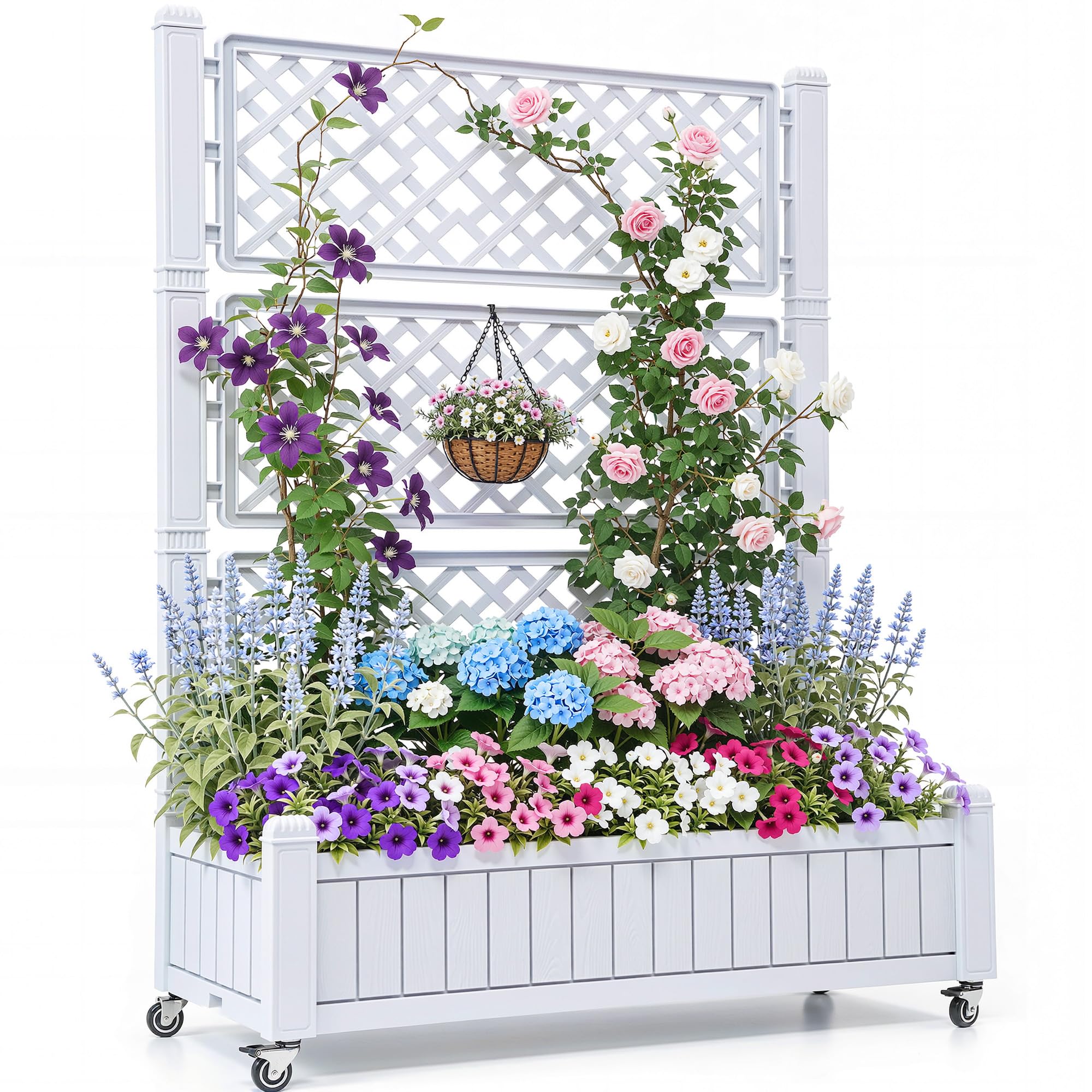 YITAHOME Raised Beds for Garden, 1550 L Raised Bed Made of Metal with 0.35 mm Galvanised Steel, Planter with Safety Edge and 4 Support Poles for Garden Fruits and Vegetables ⟮Silver, 240 x 120 x 54 cm