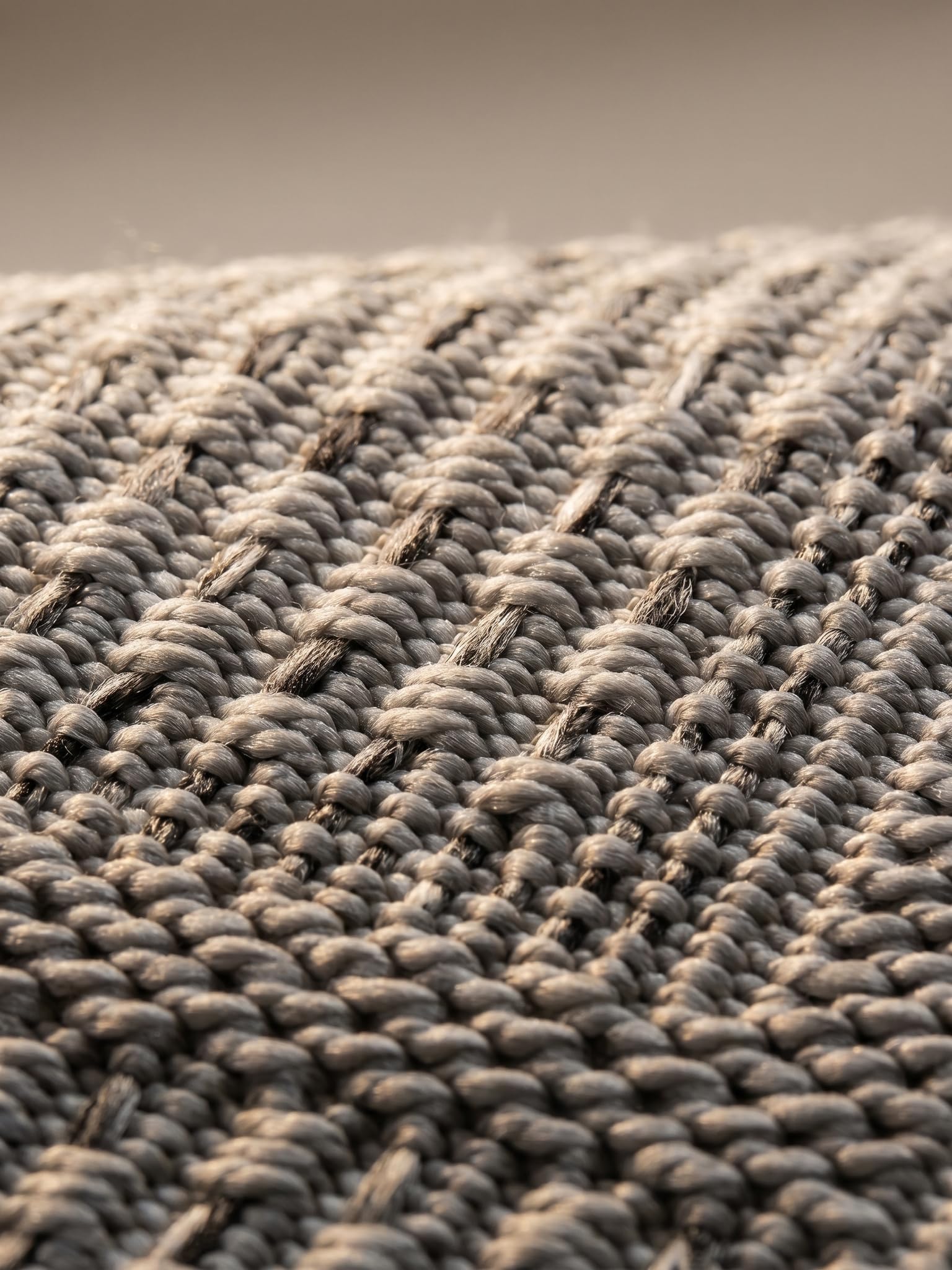 Tapis Tissé Plat Uni Style Kilim Lavable Gris 120x120 cm Entrée Couloir Oeko-TEX | VENTOUX