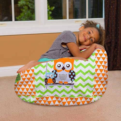 Miniatura 159 de Posh Beanbags - Sillón puff Lienzo Animales Bosque Critters,Lienzo Pájaros en Blanco,Lona Chevron Negro y Blanco,Tela para colorear lienzo - Mundo