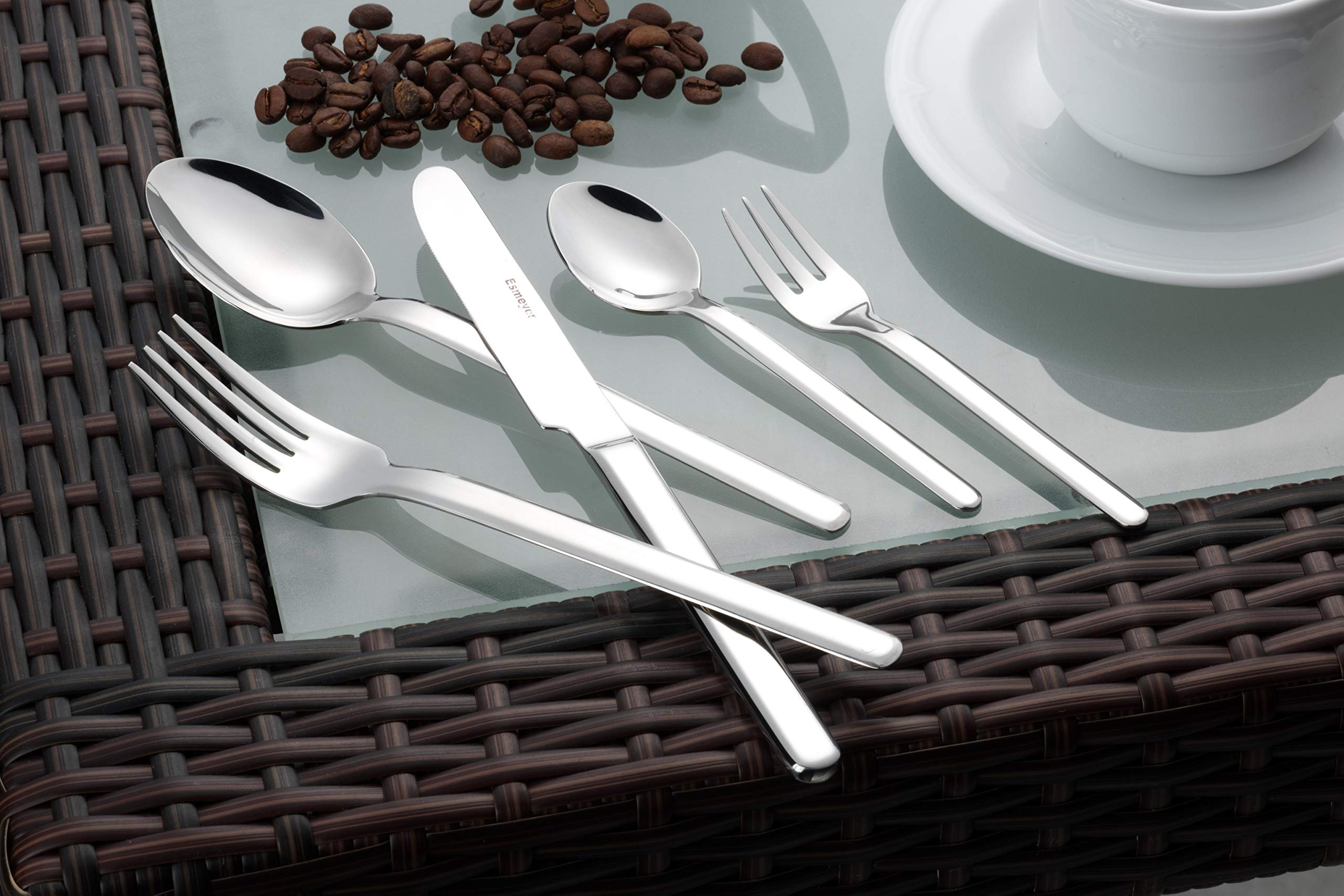 Esmeyer 250-030 Besteck-Set Bettina Hochglanz-poliert 30-teilig, Edelstahl, 22 x 7 x 6 cm, Silver