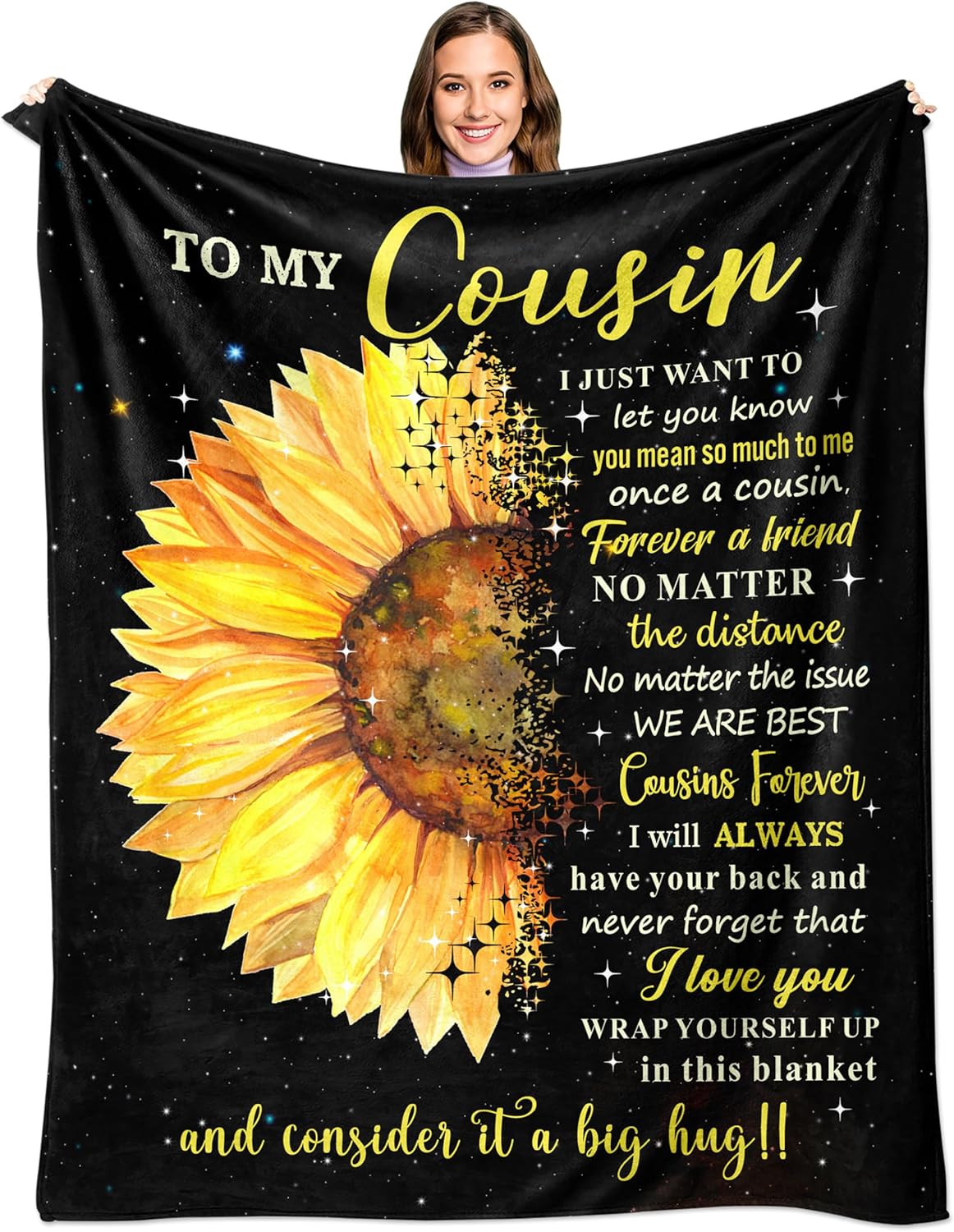 Cousin Gifts for Women - Cousins Gifts - Gifts for Cousins Female - Cousin Birthday Gifts for Women - Best Cousin Gifts - to My Cousin Gifts - Best Cousin Ever Throw Blanket 60x50 Inch