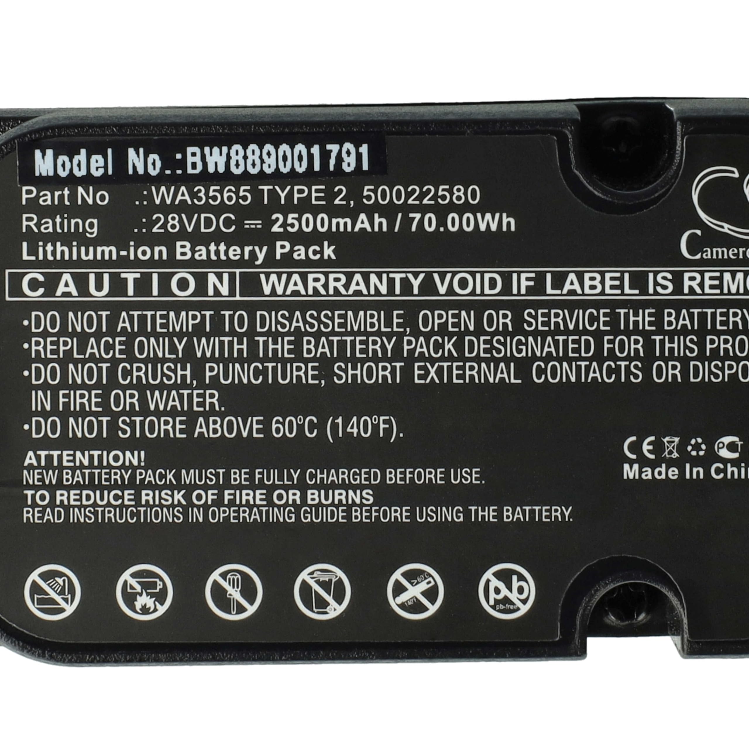 vhbw batteria compatibile con Worx Landroid WG795E, Wg795e Typ 2 rasaerba 2500mAh 28V Li-Ion