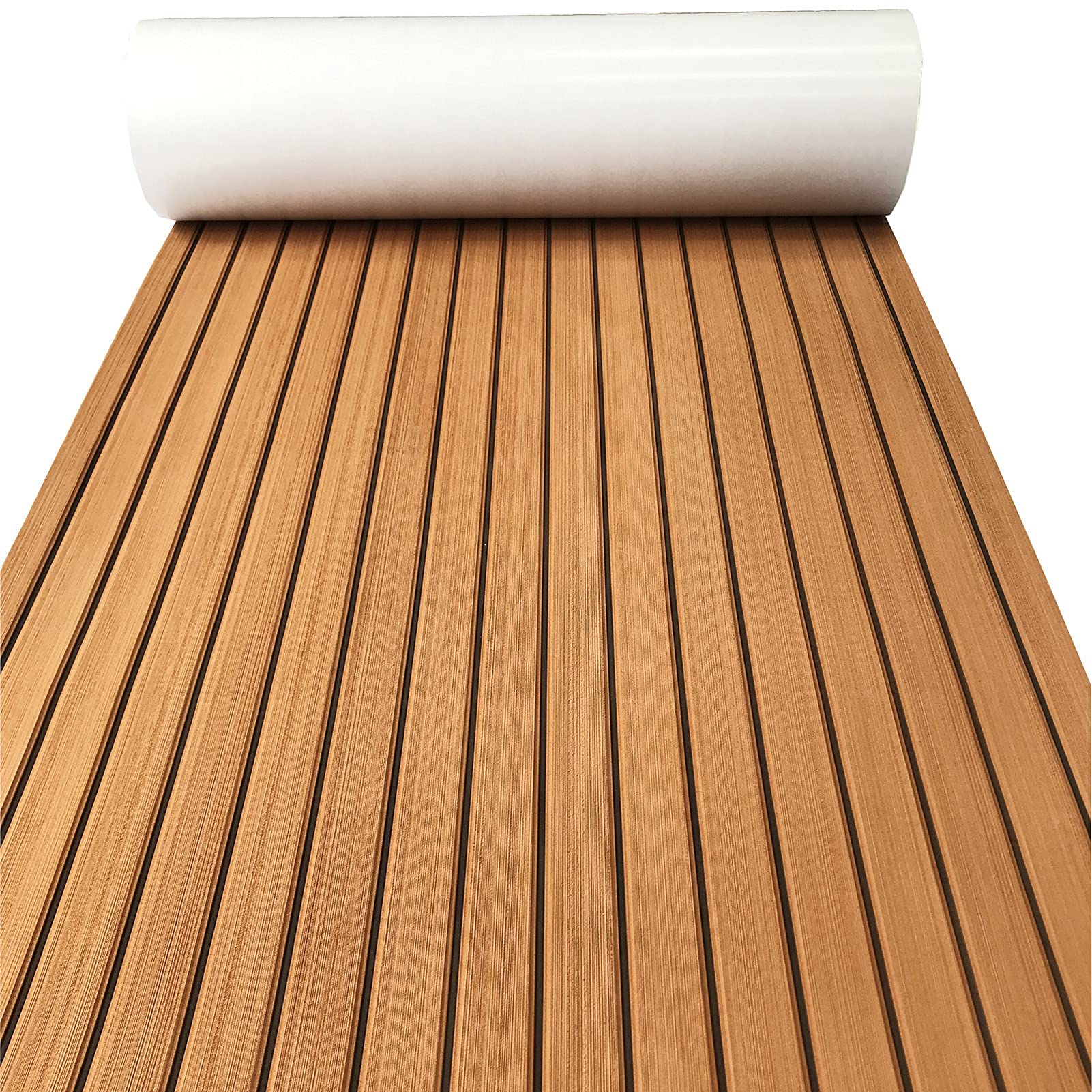 Tappetino Antiscivolo KXKZREN In Schiuma EVA Per Barche – Effetto Teak 6mm, 28x75 Pollici