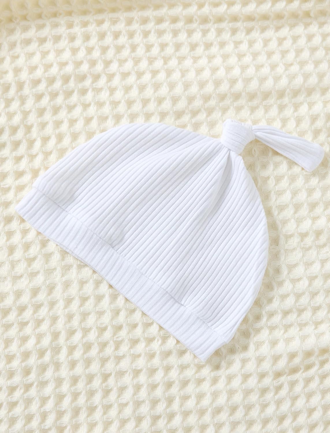 Newborn Baby Boy Girl Clothes Infant One Piece Rompers Solid Ribbed Knit Hat Long Sleeve Clothing Set - Image 7