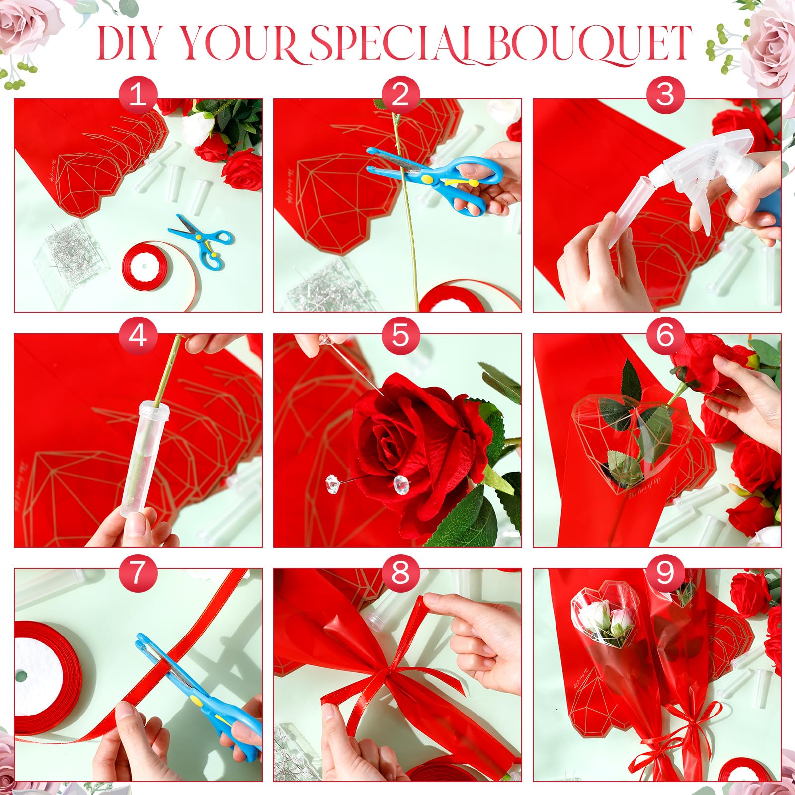 Skyygemm 301 Pcs Flower Wrapping Kit For Wedding Mothers