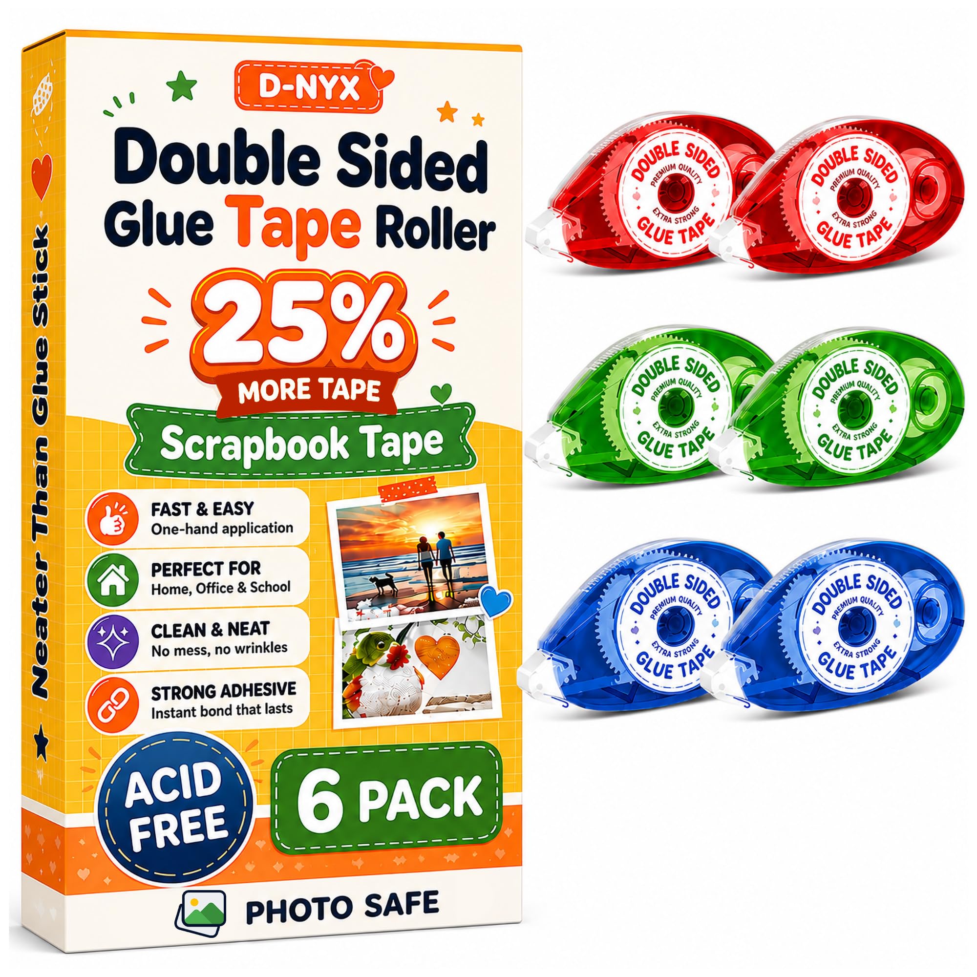 Double Sided Tape Roller - Scrapbooking Adhesive -10 Double Sided Tape Roller - Scrapbooking Adhesive -10