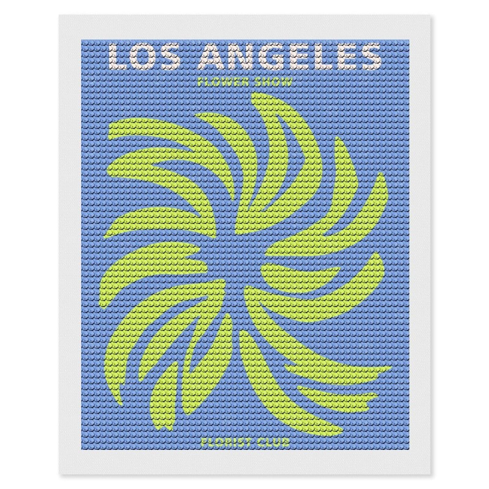 Junmoney Los Angeles Florist Club Full Drill Diamond Painting Kit 16"x20", for Teens, Adhesive Canvas, Bedroom Decor, Holiday Gift Idea