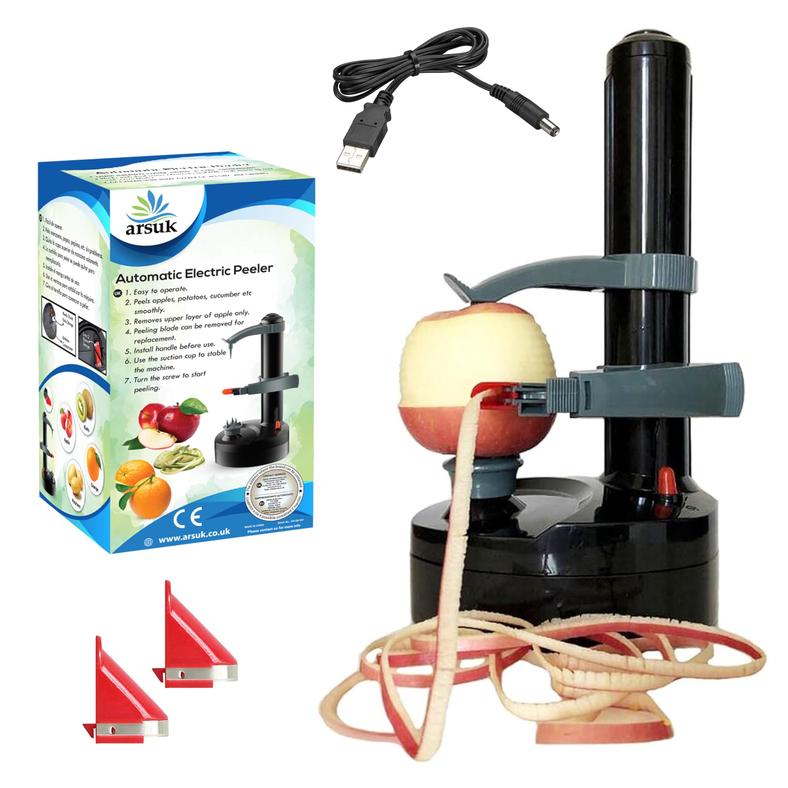 Electric Peeler for Vegetables Multi-Function Fruit Apple Carrot Grater Cutter Kitchen Automatic Rotating Peeling Tool