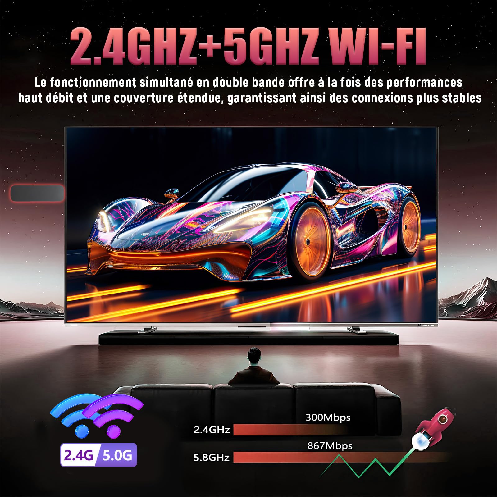 H10 TV Stick, Clé TV Intelligente HD, Android 16.0, Processeur Quad‑Core H313, Compatible Wi‑FI et Bluetooth, Appareil Plug & Play pour TV Internet, Idéal pour Cinéma Maison et Voyages