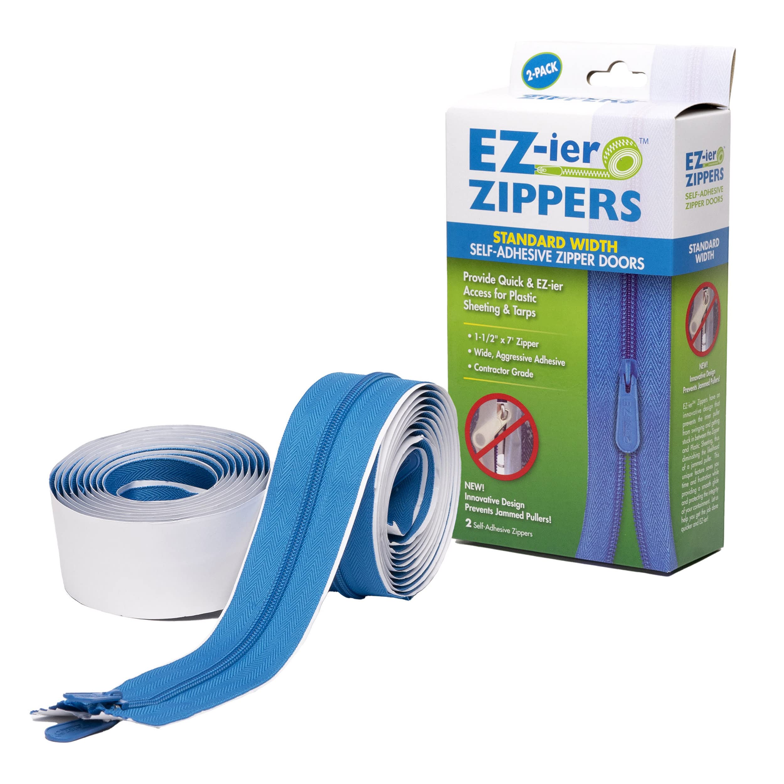 Samoprzylepne zamki błyskawiczne (2 sztuki), klasa komercyjna, 3,8 cm x 2,1 m, od EZ-ier Products