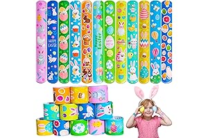 Max Fun Easter Basket Goodies: 48 Slap Bracelets for Kids' Party Favors