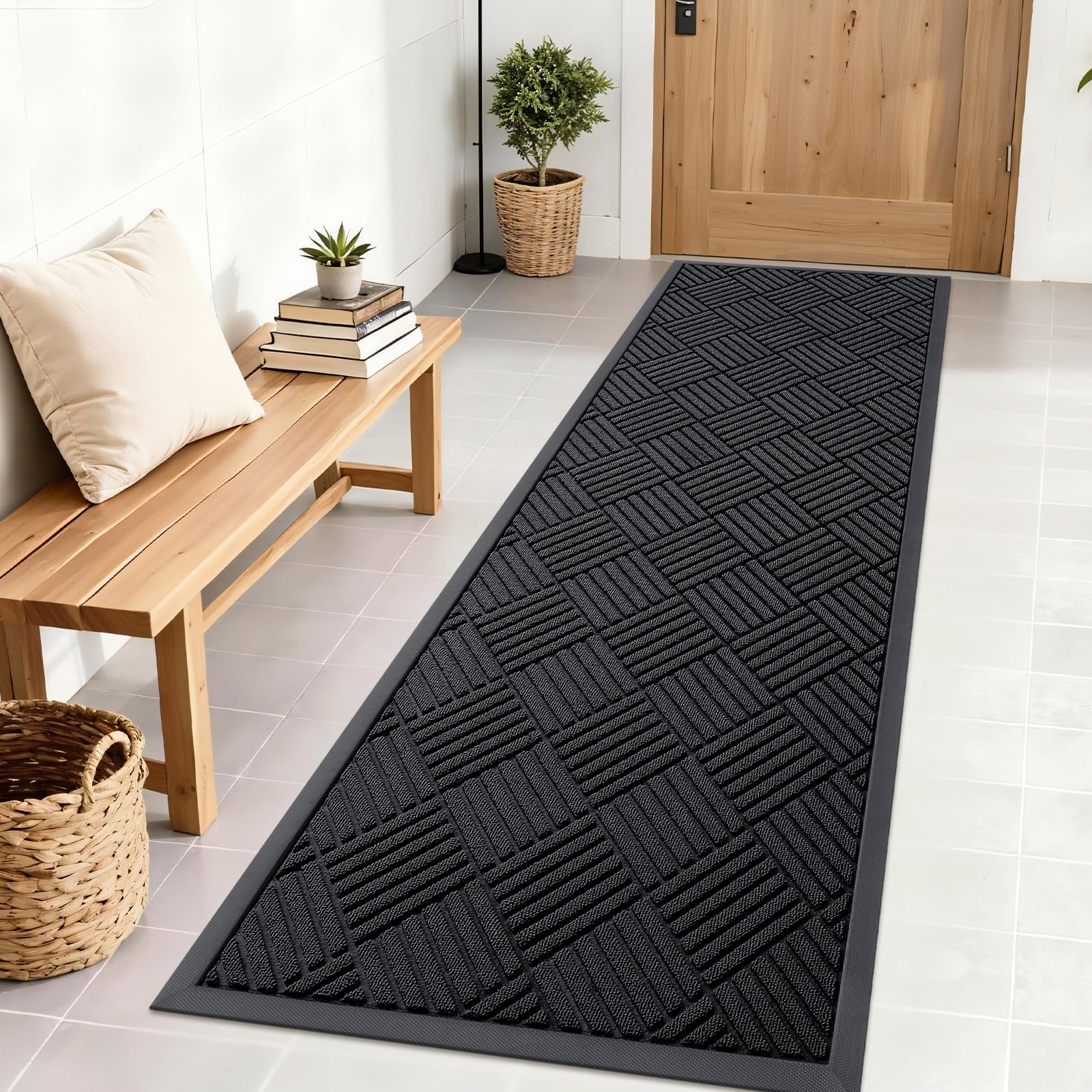 OLANLY Front Door Mat Outside Entrance 71x23, Waterproof Heavy-Duty Doormat