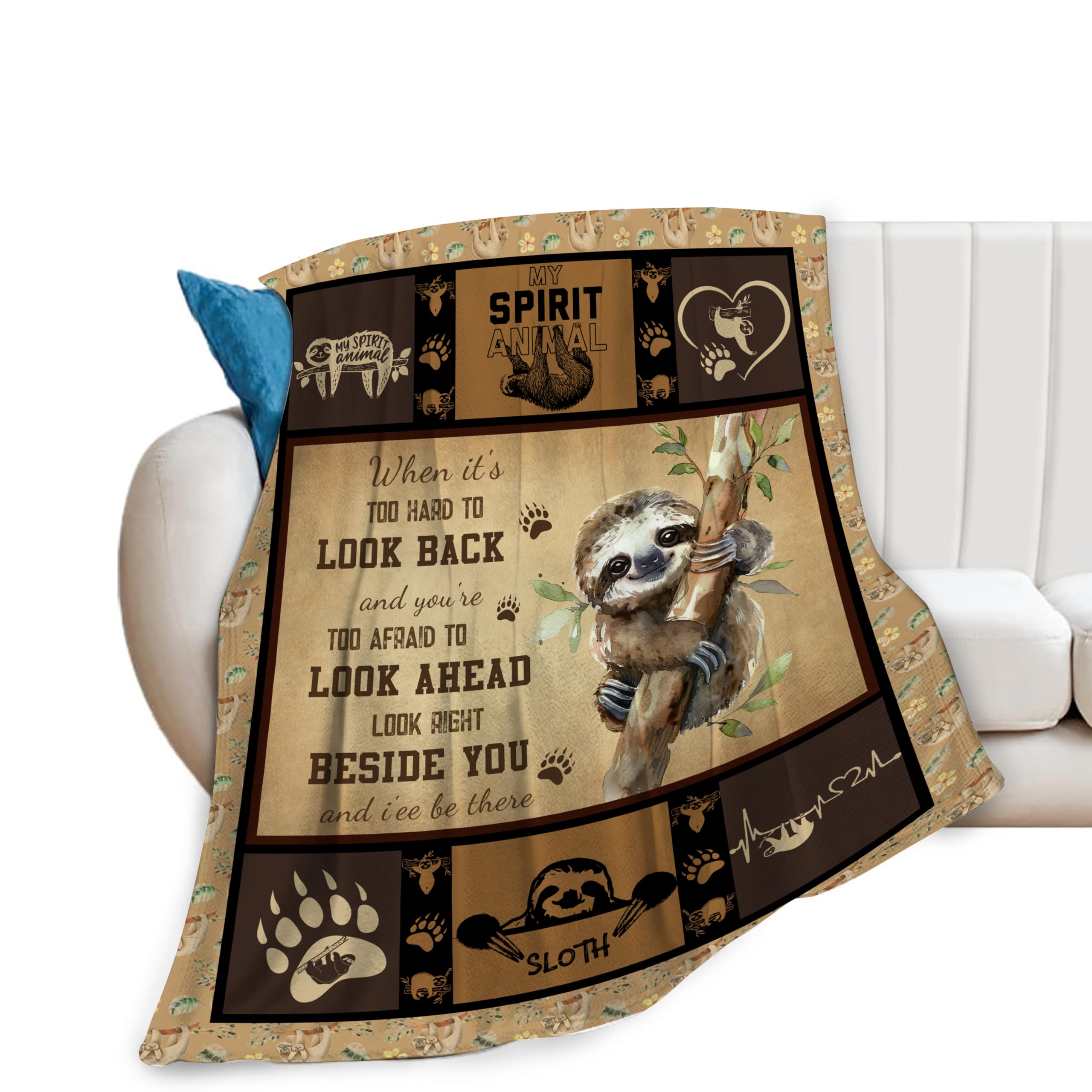 Lureix Sloth Blanket Sloths Throw Blanket Fleece Flannel Bedding Sloth Stuff Gifts for Women Men Boys Girls Lovers Adult Plush for Couch Sofa Bed