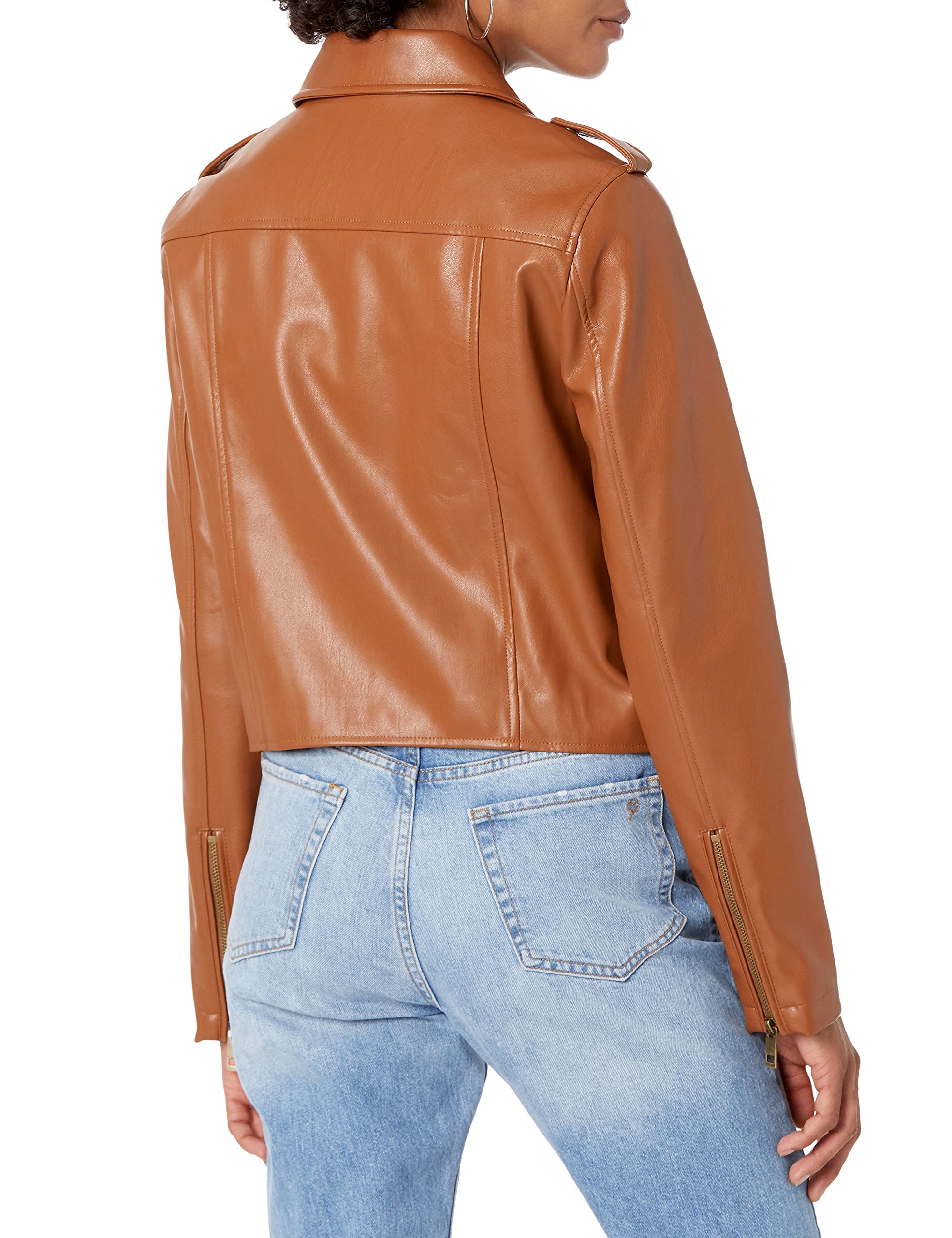 The Drop Women's Heather Faux Leather Moto Jacket