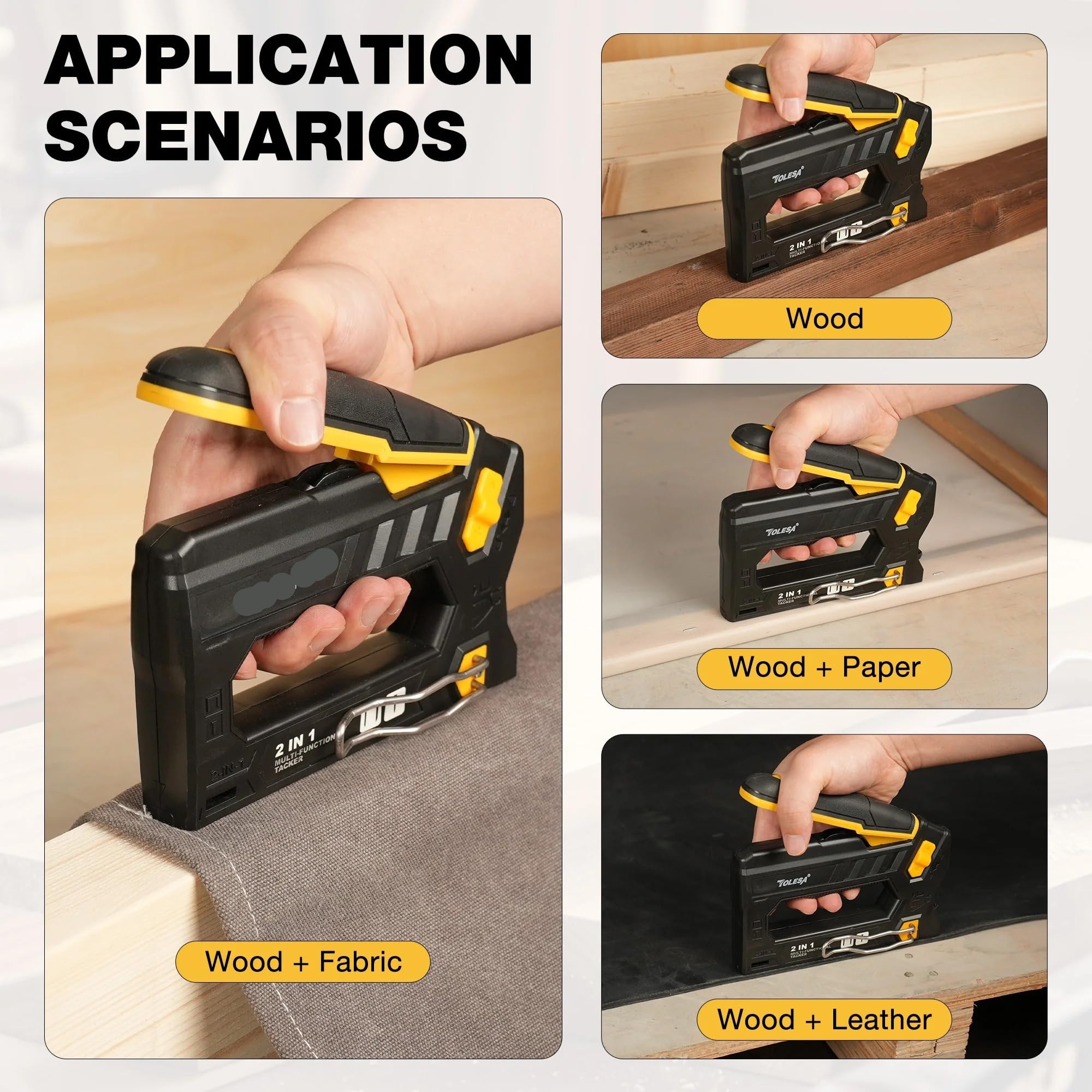 Graffettatrice Per Legno Graffatrici for legno leggero Tappezzeria | Cucitrici manuali for uso domestico Cucitrice a compressione inversa con 2000 punti metallici for carpenteria