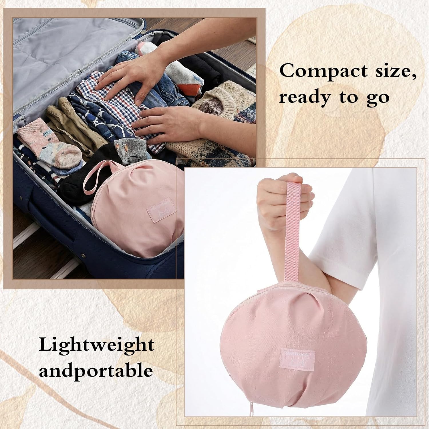 Travel Underwear Organizer Bag, Travel Underwear Packing Cube for Women Portable Luggage Organizer Multi-Compartment Storage Bag for Clothes Bras Ideal Suitcases