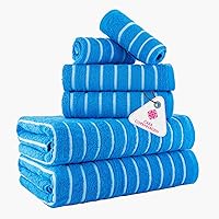 Vista 42 de CASA COPENHAGEN Solitaire - Juego de toallas de 6 piezas, color blanco brillante, 21.16 oz/m², 2 toallas de baño, 2 toallas de mano, 2 toallas