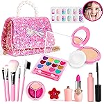 ULOVEME Kids Real Makeup Kit for Little Girls - Real, Non Toxic, Washable Make Up Toy - Umicorn Toys Gift for 3 4 5 6 7 8 9 10 12 Years Old Girls Birthday (Sequin Purse)