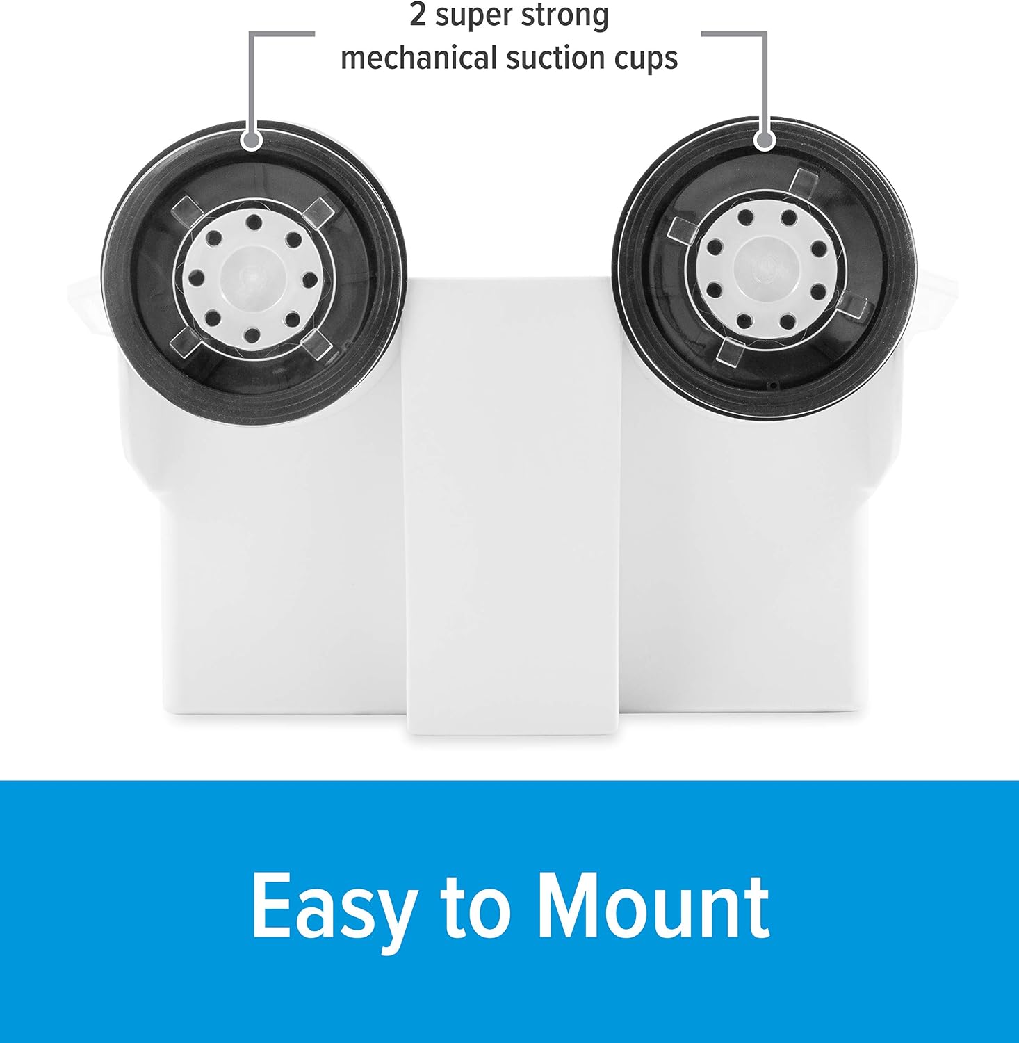 Camco Universal Mechanical Suction Cup Caddy | Features 2 Strong Mechanical Suction Cups, a Durable Polymer Construction, and is Designed for RVs, Boats, and More (53085)