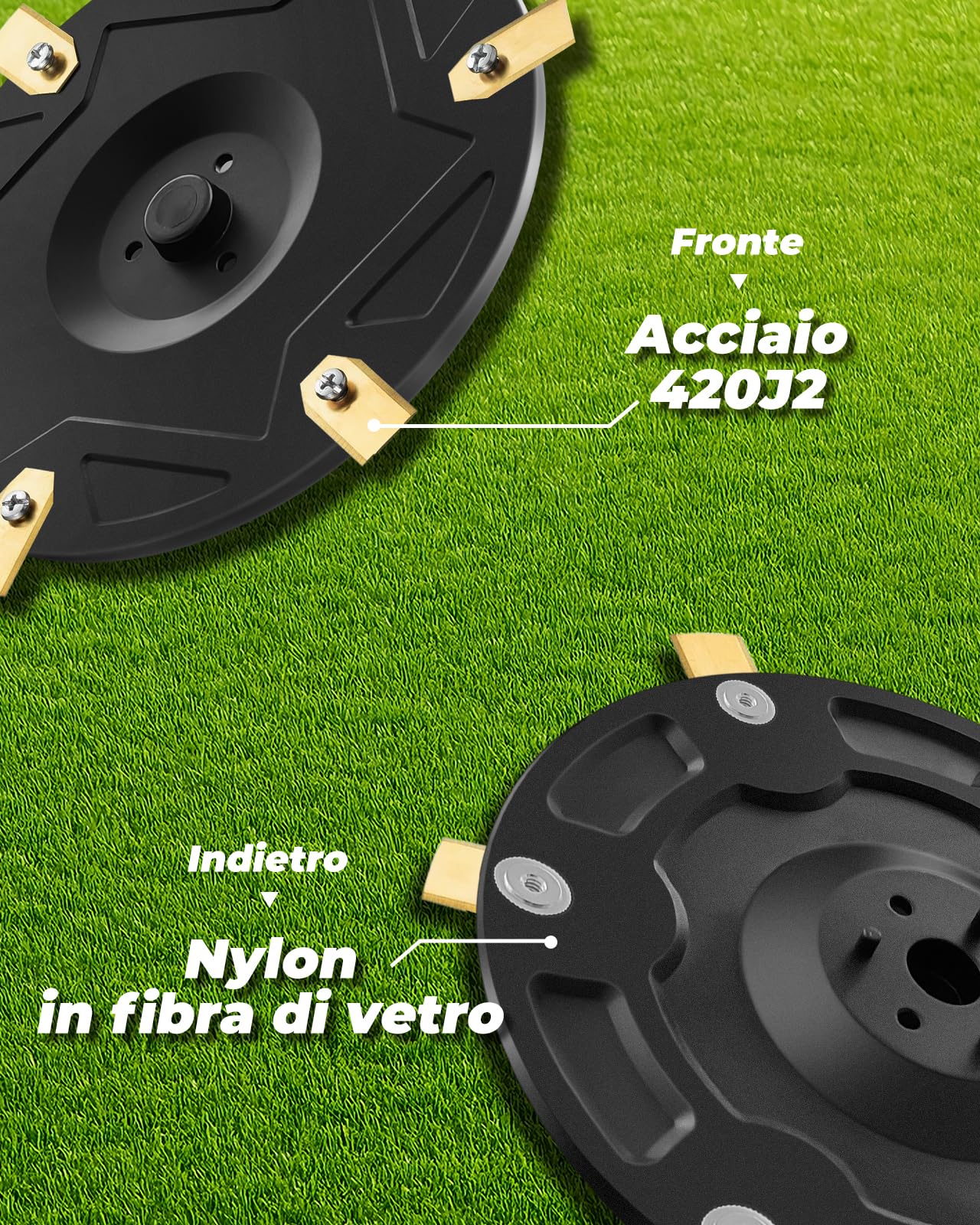 Yivy 6er Kit Lame per Robot Tagliaerba + 30 Lame, Compatibile con Segway Navimow H500E, H800E, H1500E, H3000E - Disco di Taglio per Robot Tosaerba Rotante