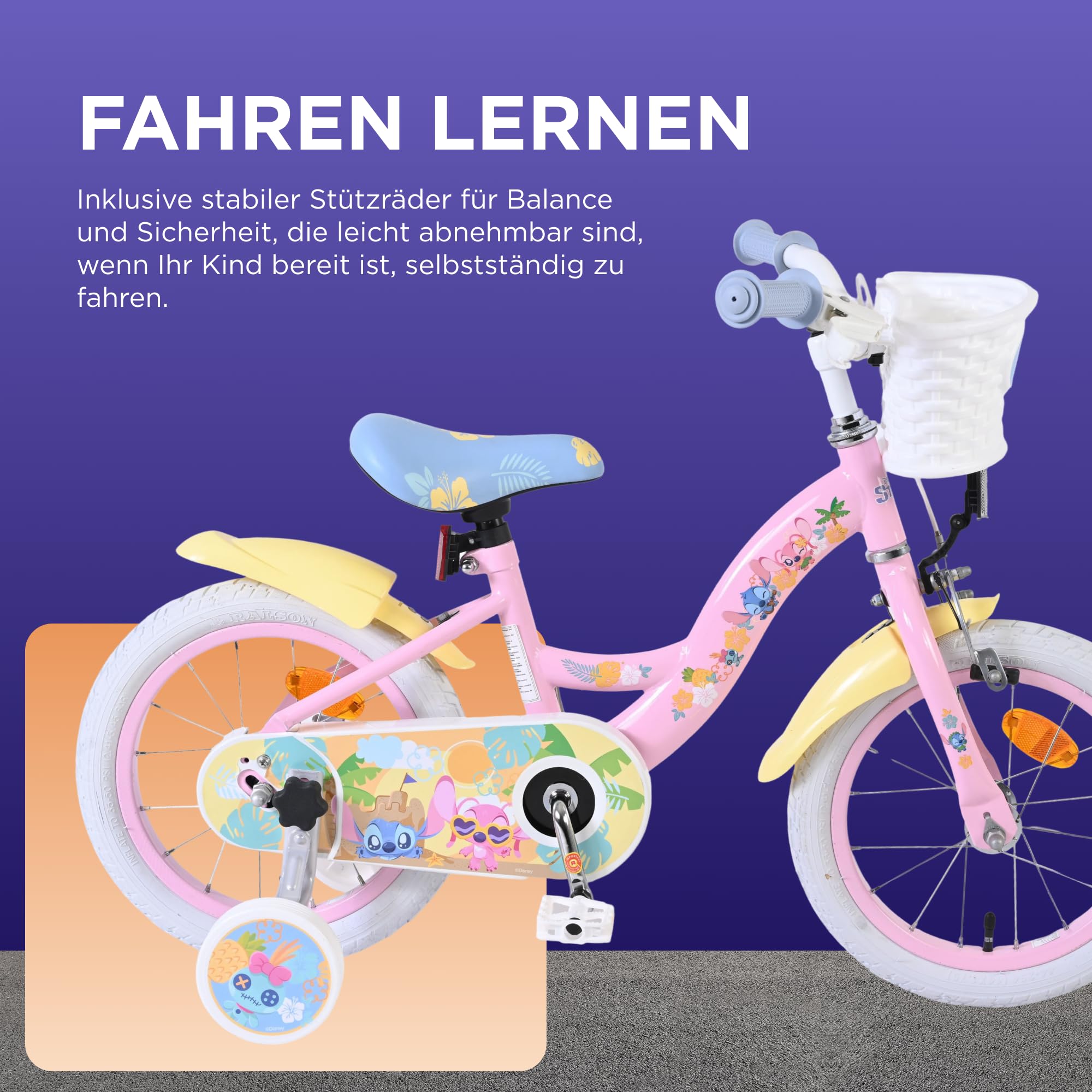 Volare Kinderfahrrad 12, 14, 16 Zoll für Mädchen und Jungen 3–6 Jahre – Offiziell Lizenziert mit Charaktermotiv – Stützräder, Rücktrittbremse und Handbremse