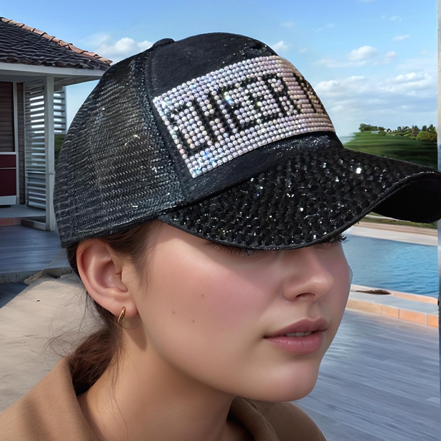 Popfizzy Cheer Mom Trucker Hat, Bling Accessories, Era Gifts, Adjustable