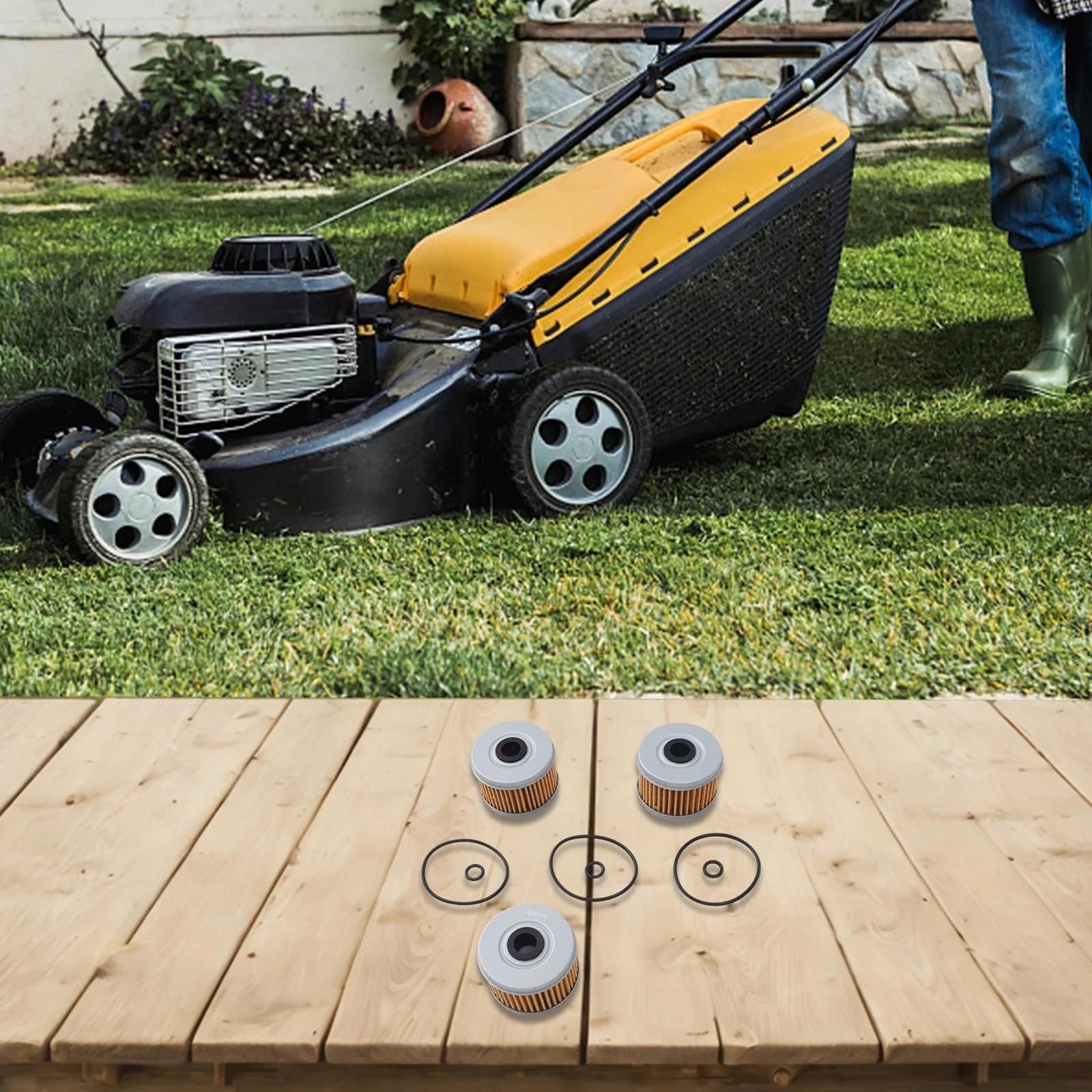 Genérico Juego de Filtro de Aceite y Juntas for cortacésped TRX250 TRX300, Accesorios for Herramientas eléctricas de jardín