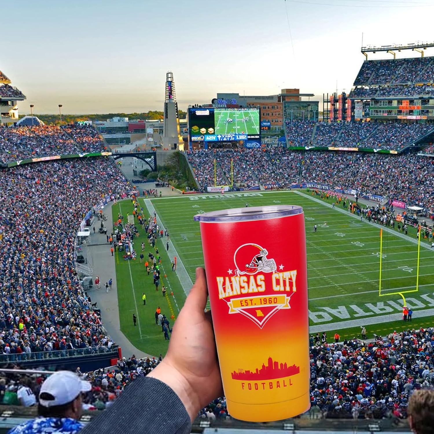 Football Tumblers,20oz Car Cups,Sports Travel Coffee Mug, 304 Stainless Steel Cup, Hot Drinks,Cold Drinks,Gifts for Men, Women and Fans - Image 6