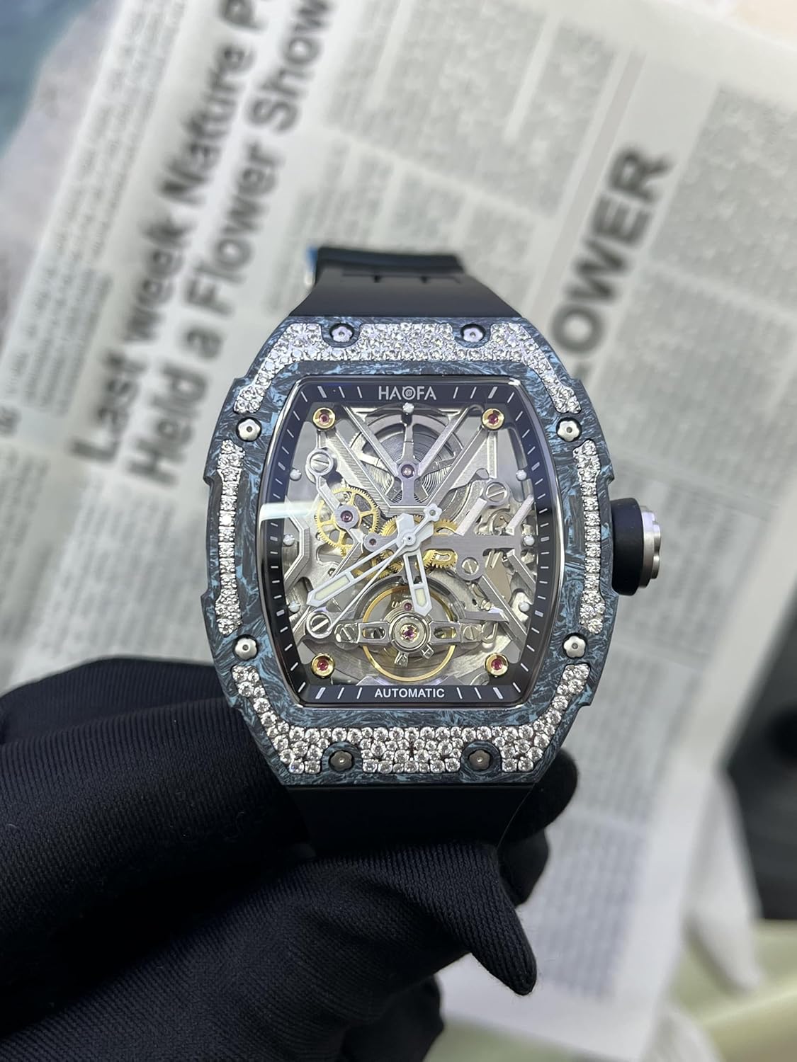 Amazon | Haofa 腕時計メンズ 自動巻き 機械式時計 スケルトン  