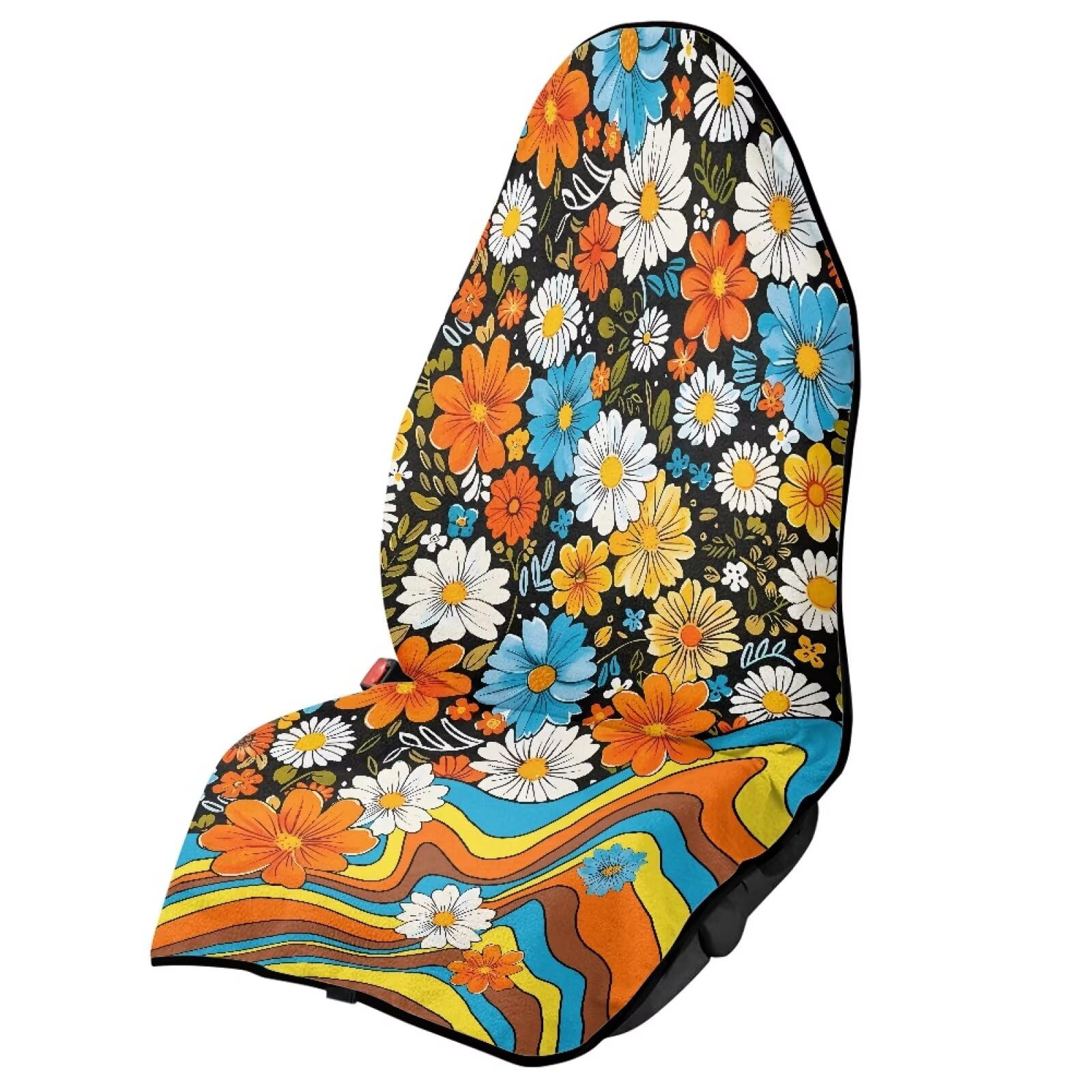 Daisy Car Seat Towel Cover Front Car Seat Covers Universal Front Seat Cover Waterproof Soft Auto Seat Covers Anti-Slip Universal Fit for Auto Truck Van SUV