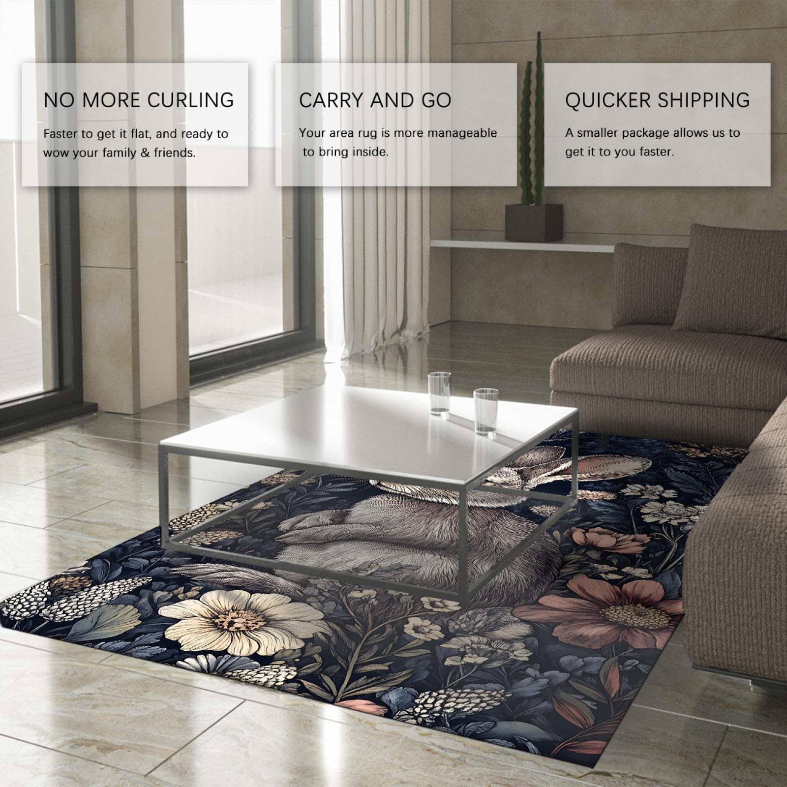 Dywaniki ze zwierzętami leśnymi do salonu las królik nadruk miękki dywan do sypialni duży zmywalny odporny na plamy wycieraczka wejściowa 140 x 200 cm