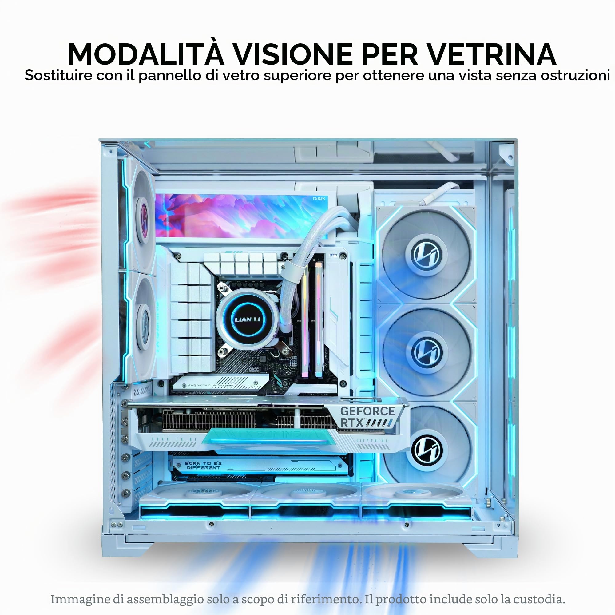 Lian Li O11Vision - Supporto compatto ATX Mid Tower per computer ATX, in acciaio temperato, colore: Bianco