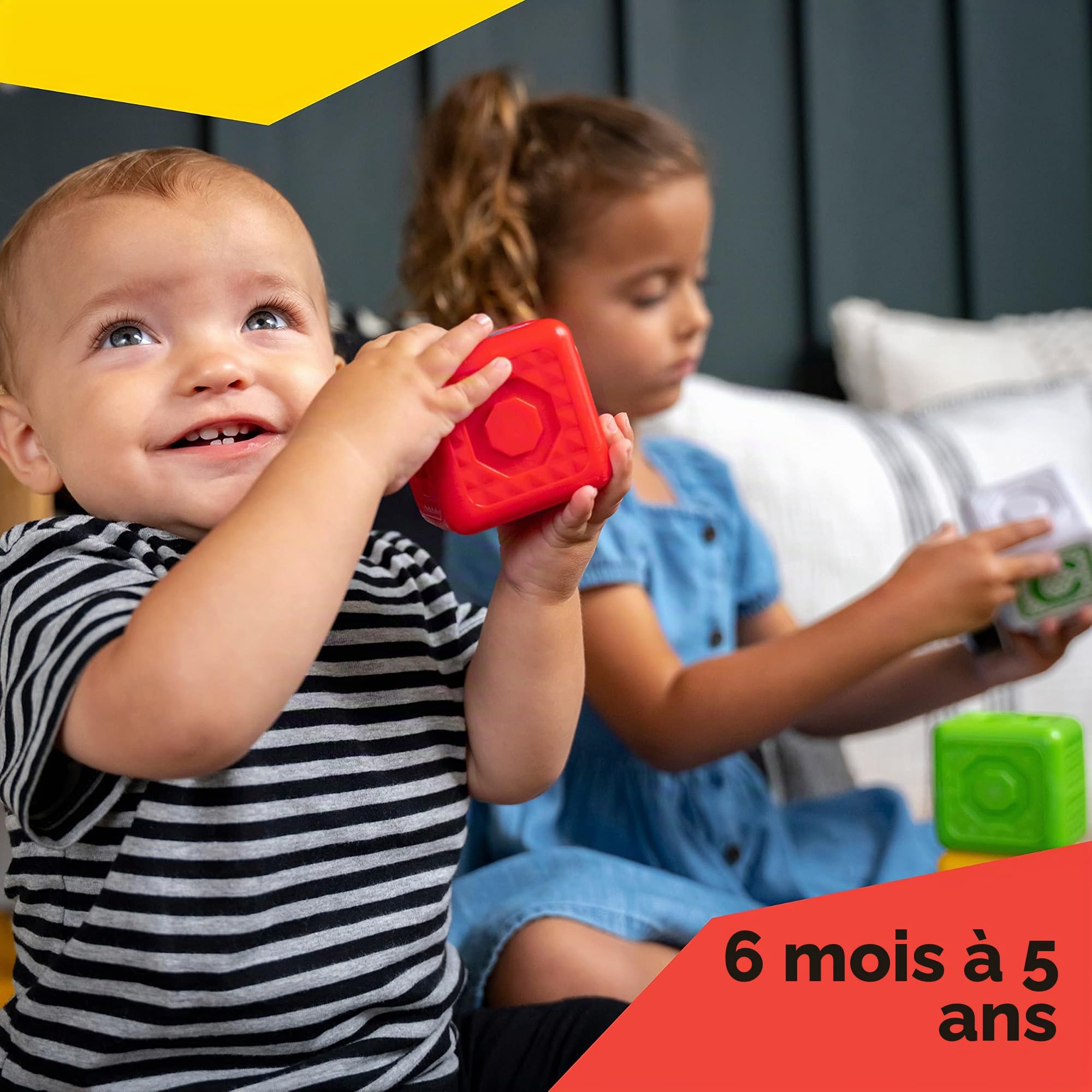 Baby Einstein Cubes magnétiques Connectables Connect & Create de 24 pièces, Enfants de 6 Mois et Plus