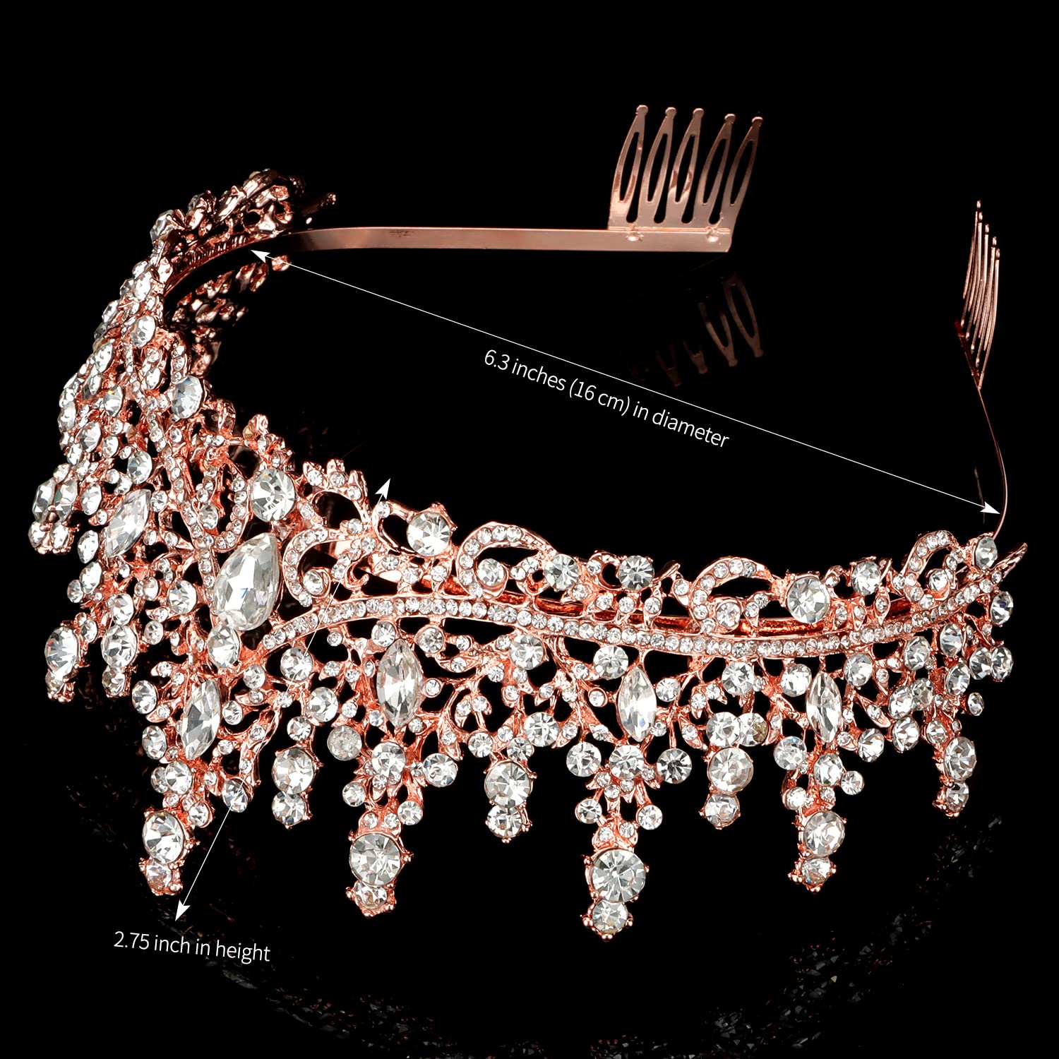 COCIDE Tiara and Crown for Women Crystal Queen Crown Rhinestone Tiara for Girl Bride Wedding Hair Accessories for Bridal Birthday Party Prom for Halloween Cos-play Costume Christmas - Image 6