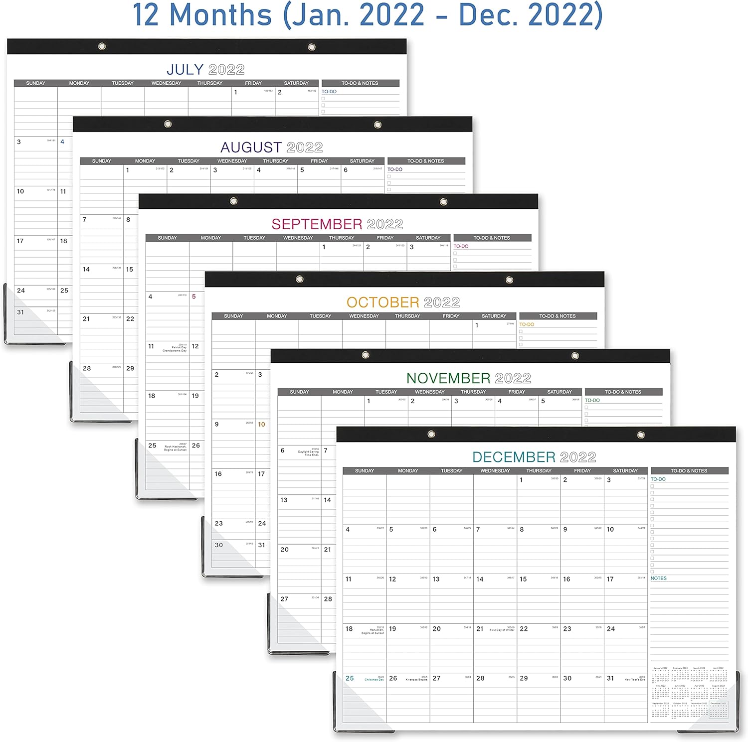 2022 Desk Calendar - 12 Months Large Monthly Desk Calendar, 17" x 22", Desk Pad, January 2022 - December 2022, Large Ruled Blocks, To-do List & Notes, Best Desk Calendar for Organizing : Office Products
